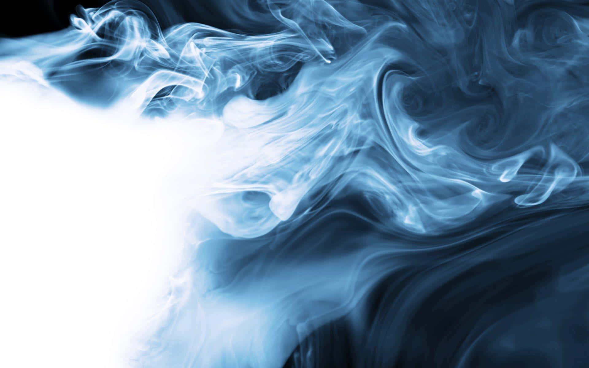 Cool Smoke, cool blue smoke, stark white and black background, Full HD Desktop Wallpaper