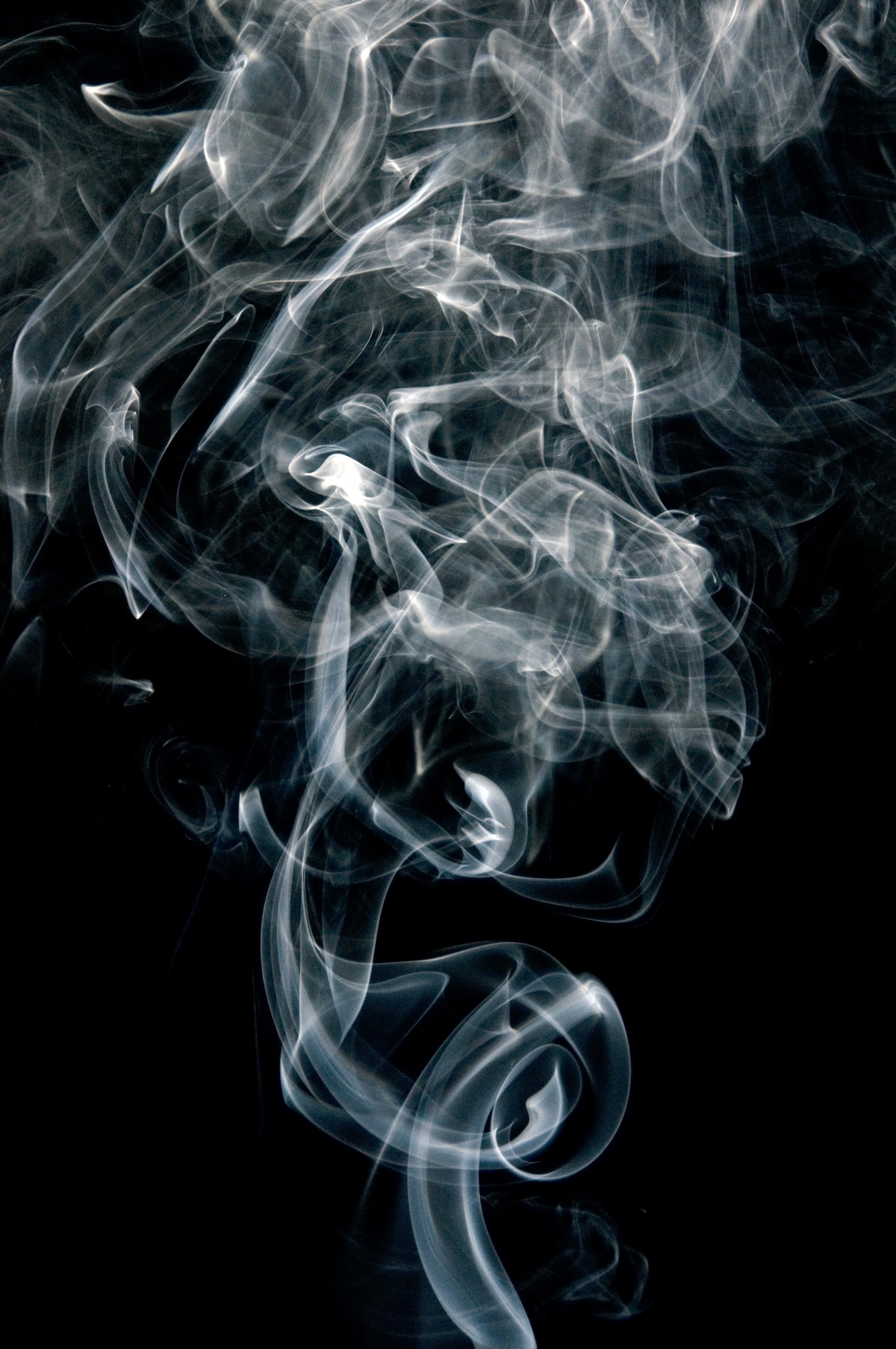 cool smoke, white smoke, black background, 4K Phone Wallpaper