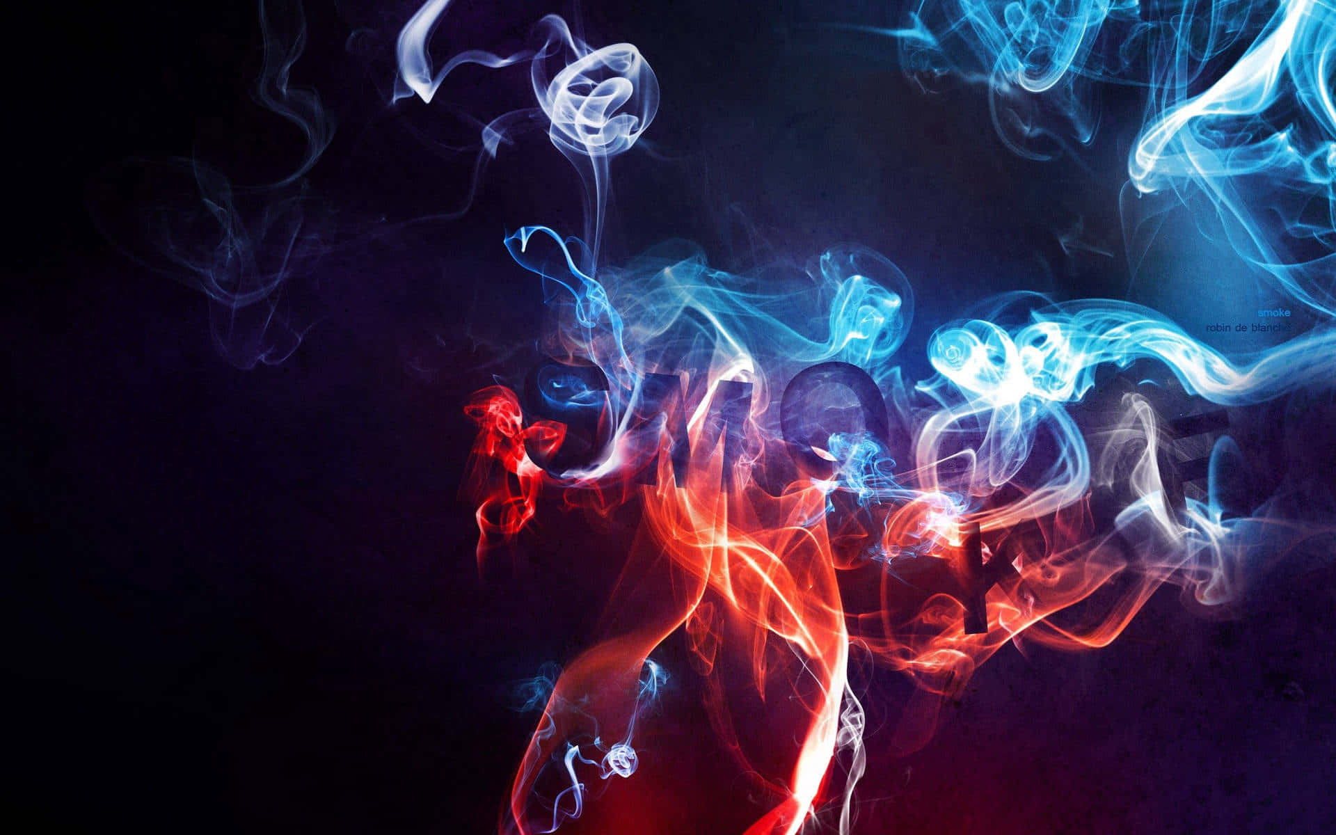 Cool Smoke, vibrant red, blue smoke, Full HD Desktop Wallpaper