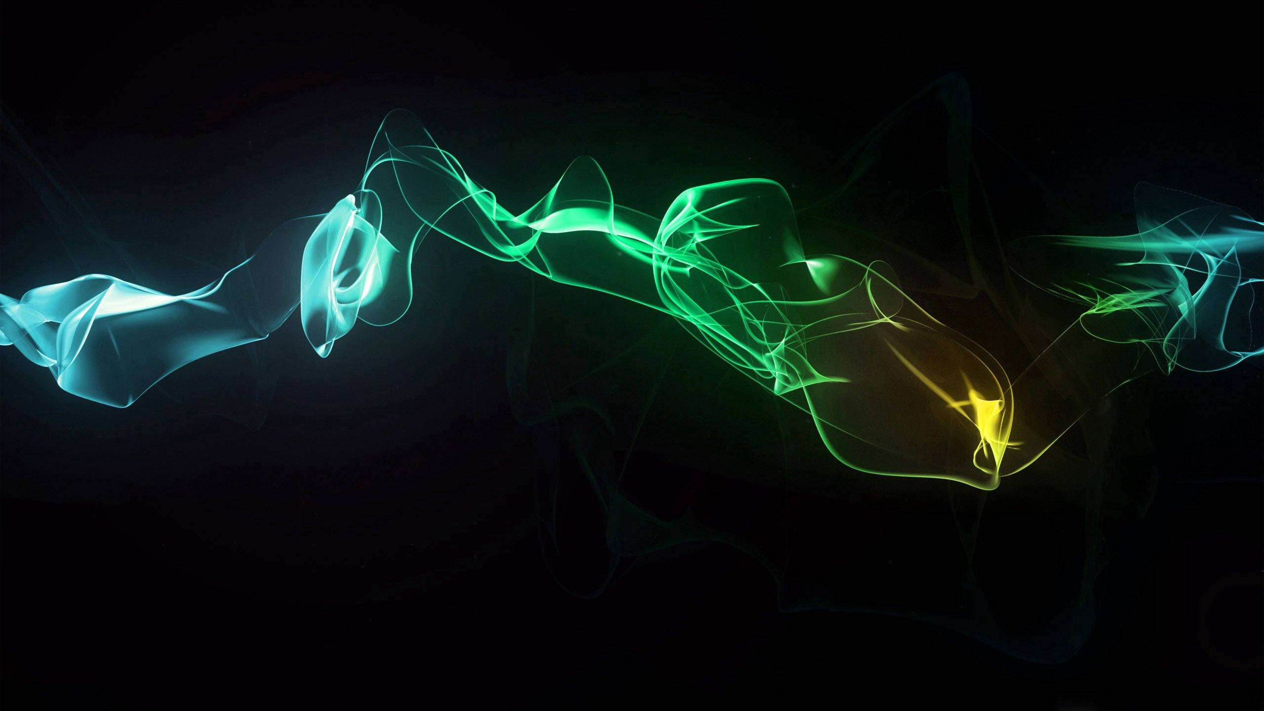 neon colored smoke, electric blue, green, 2K Desktop Wallpaper