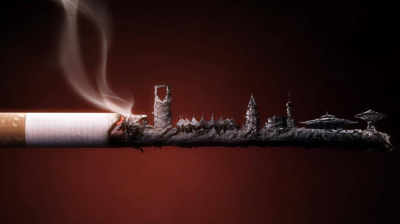 cool cigarette art, burning cigarette, ash, HD Desktop Wallpaper