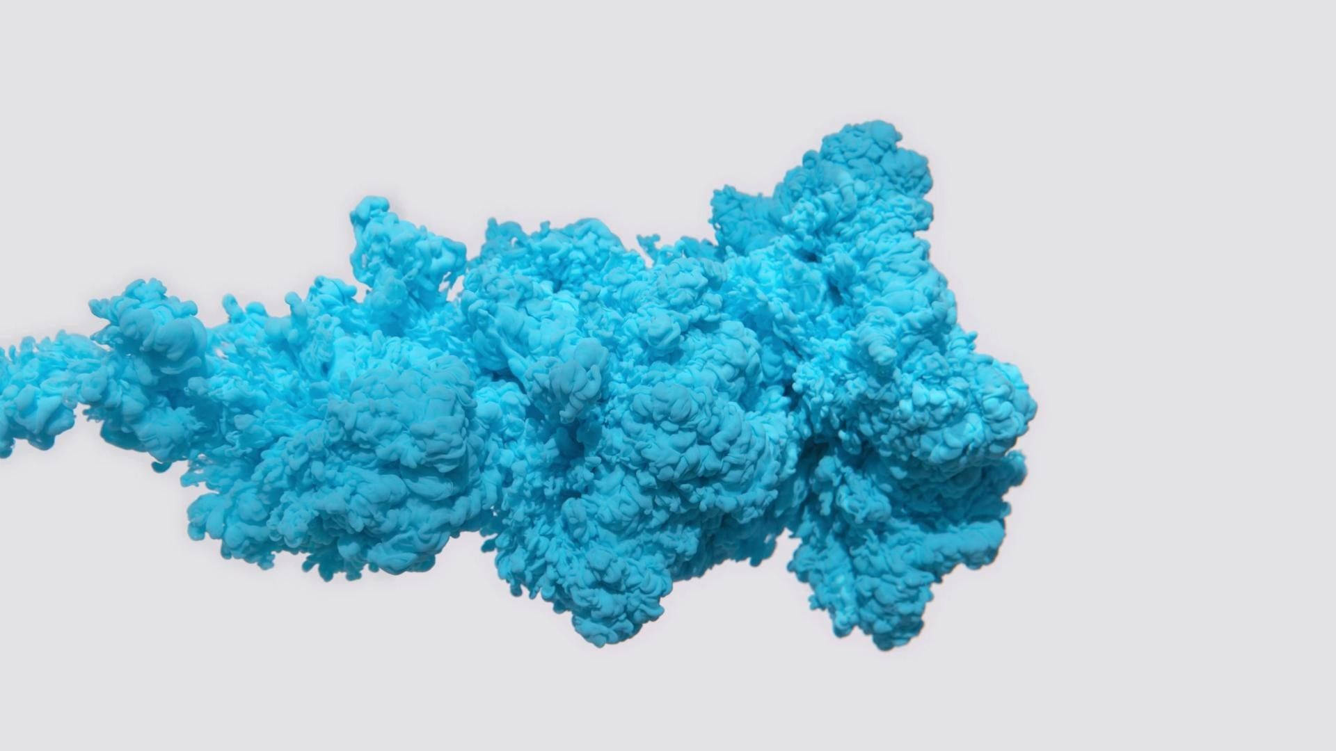 light blue smoke, turquoise ink cloud, light gray background, Full HD Desktop Wallpaper