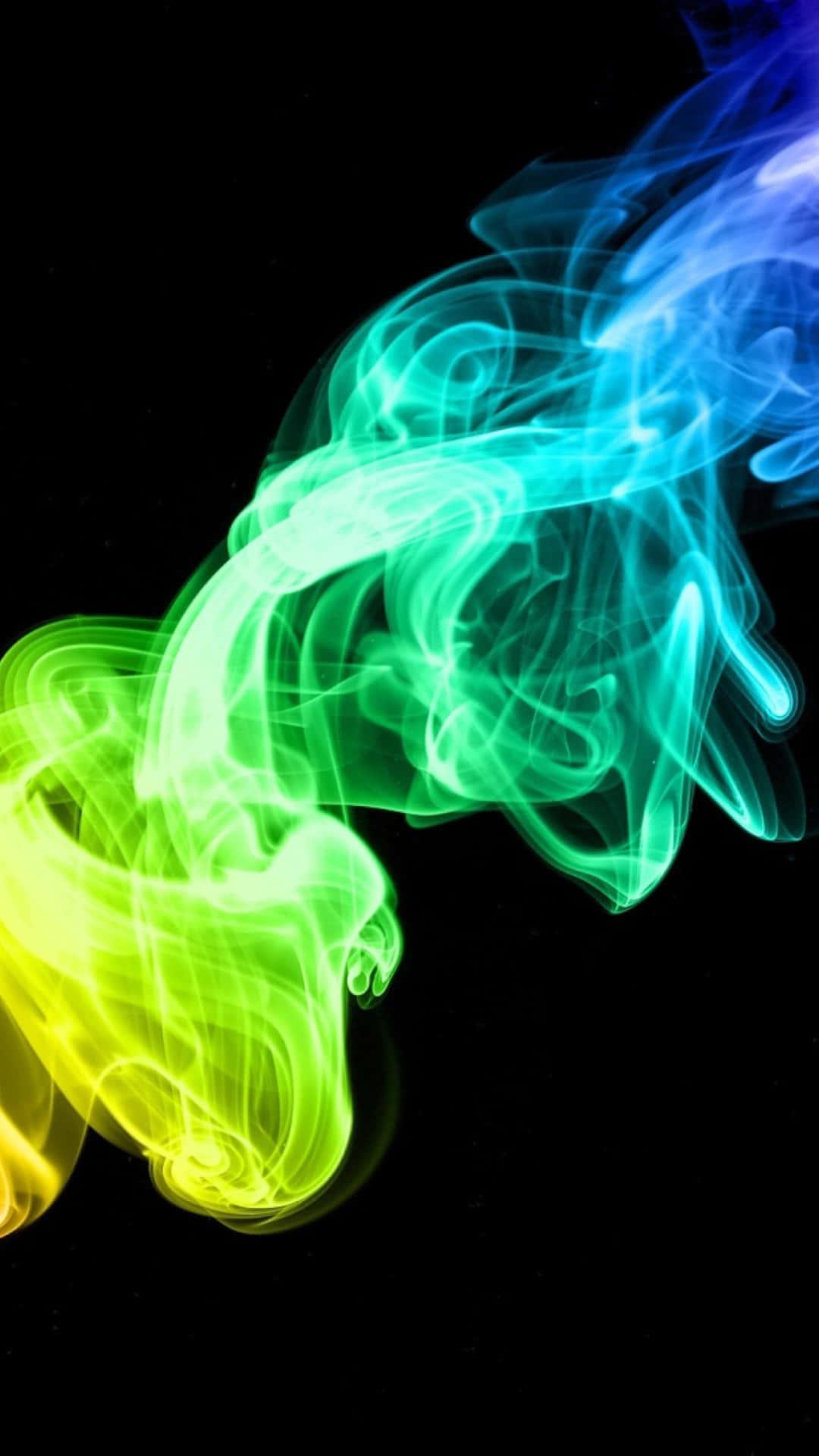 gradient yellow to green smoke, neon smoke, yellow green, Full HD Phone Wallpaper