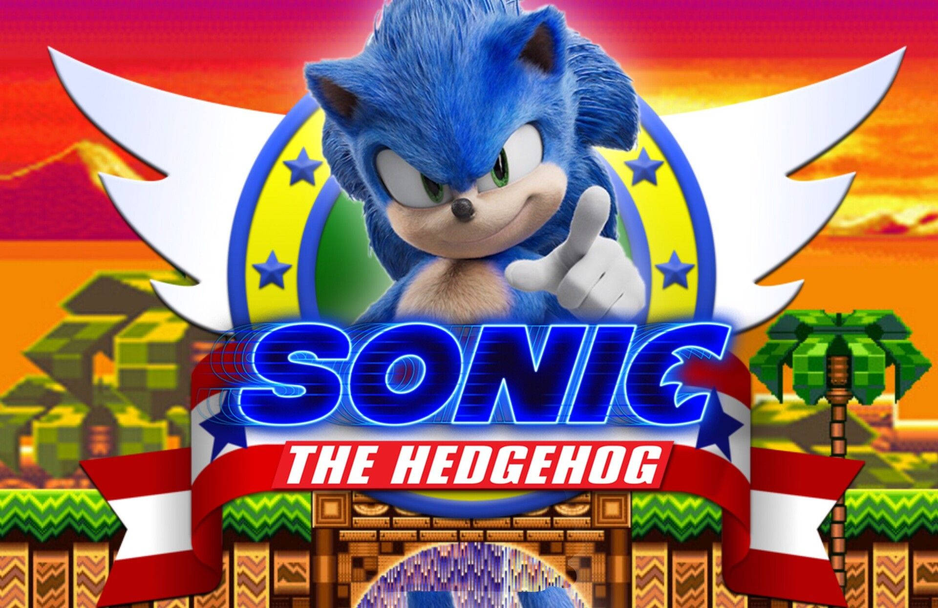 Sonic, blue hedgehog, white wings, Full HD Desktop Wallpaper