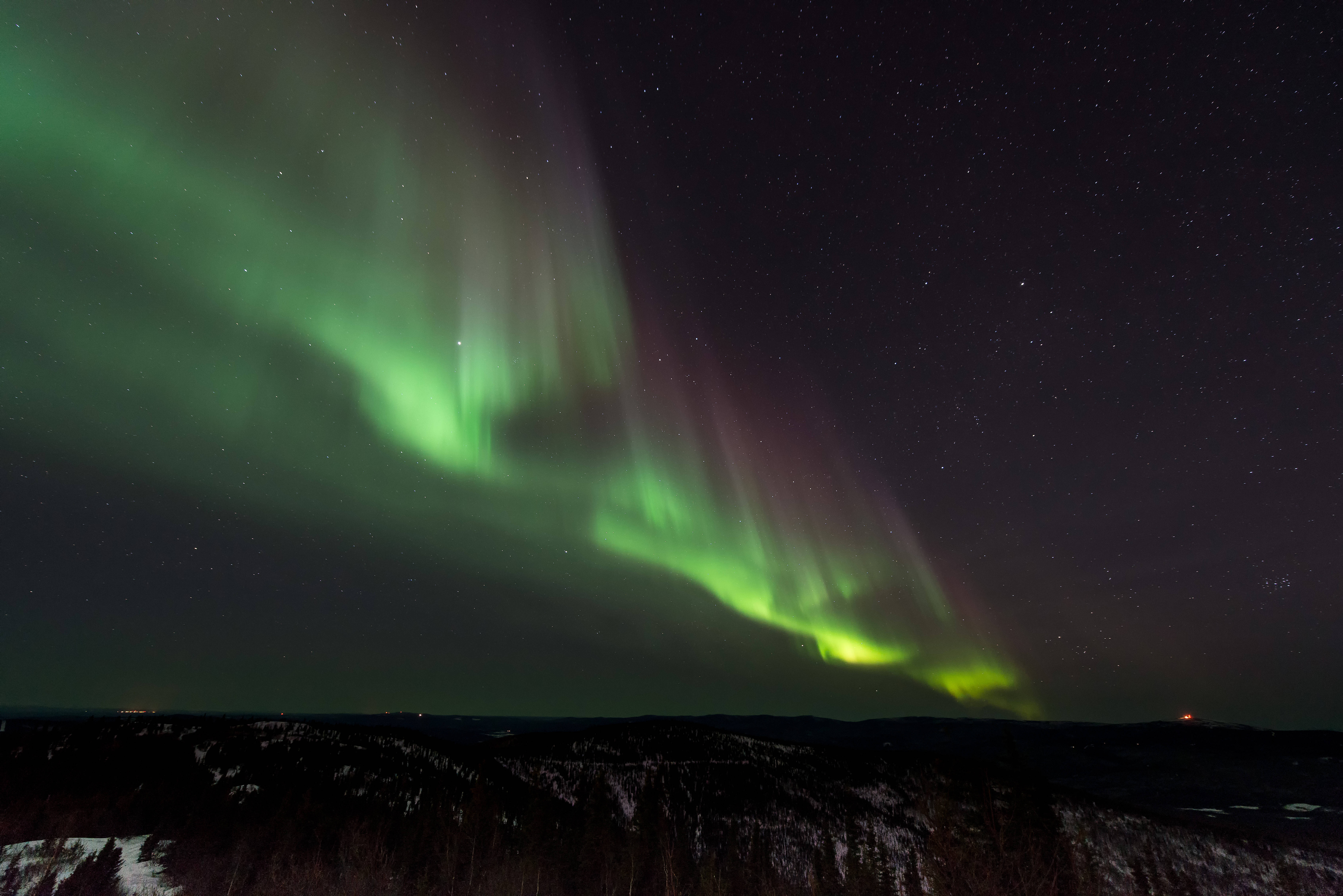 Cool Space Aurora, aurora borealis, starry night sky, 5K Desktop Wallpaper
