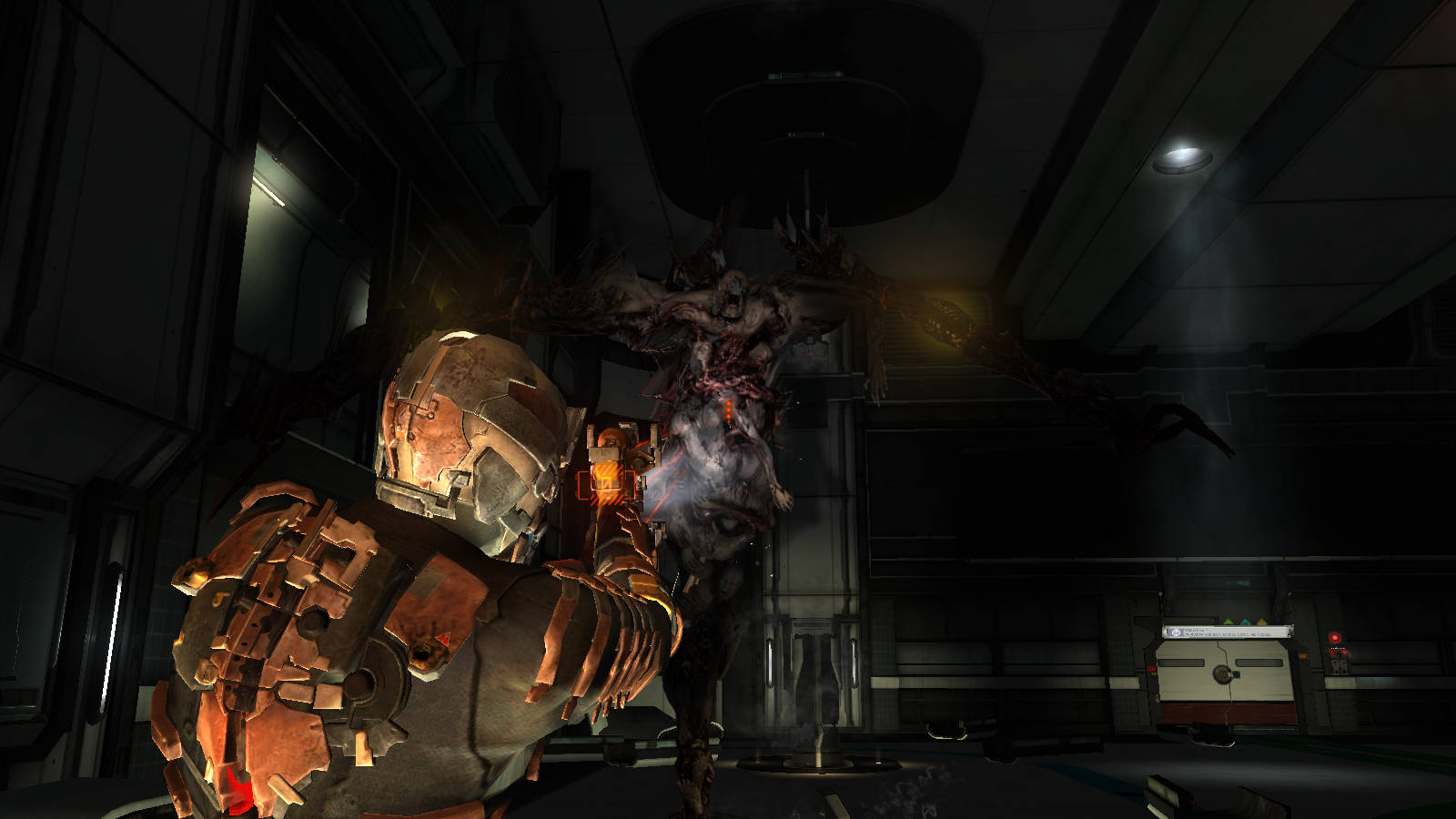 Cool Space, armored soldier, grotesque alien creature, HD Desktop Wallpaper