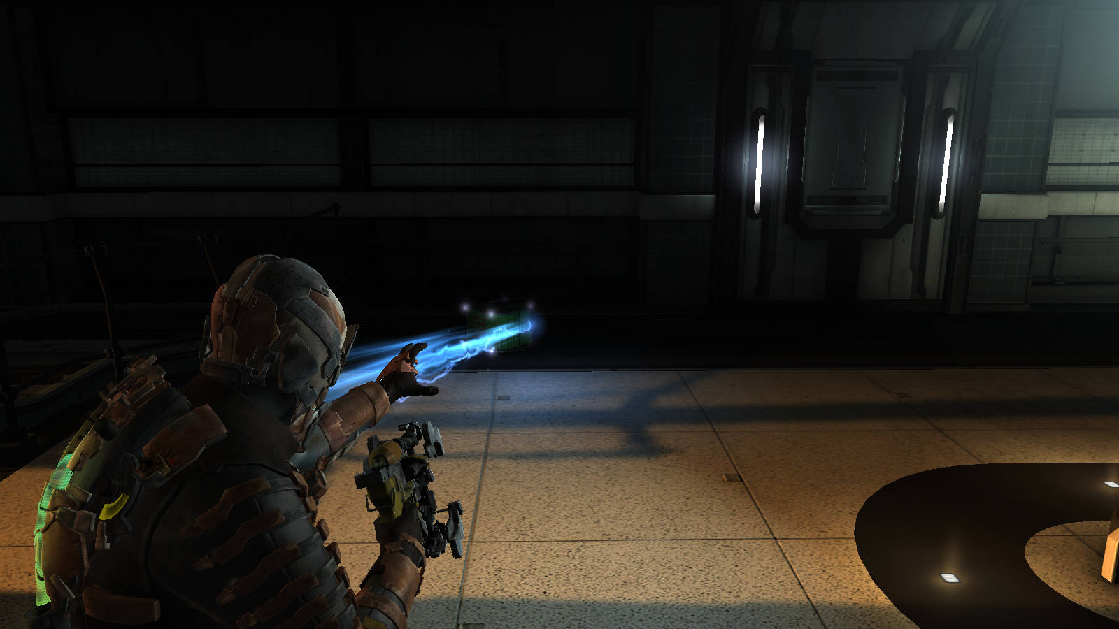 Cool Space, futuristic armor, glowing blue energy weapon, HD Desktop Wallpaper