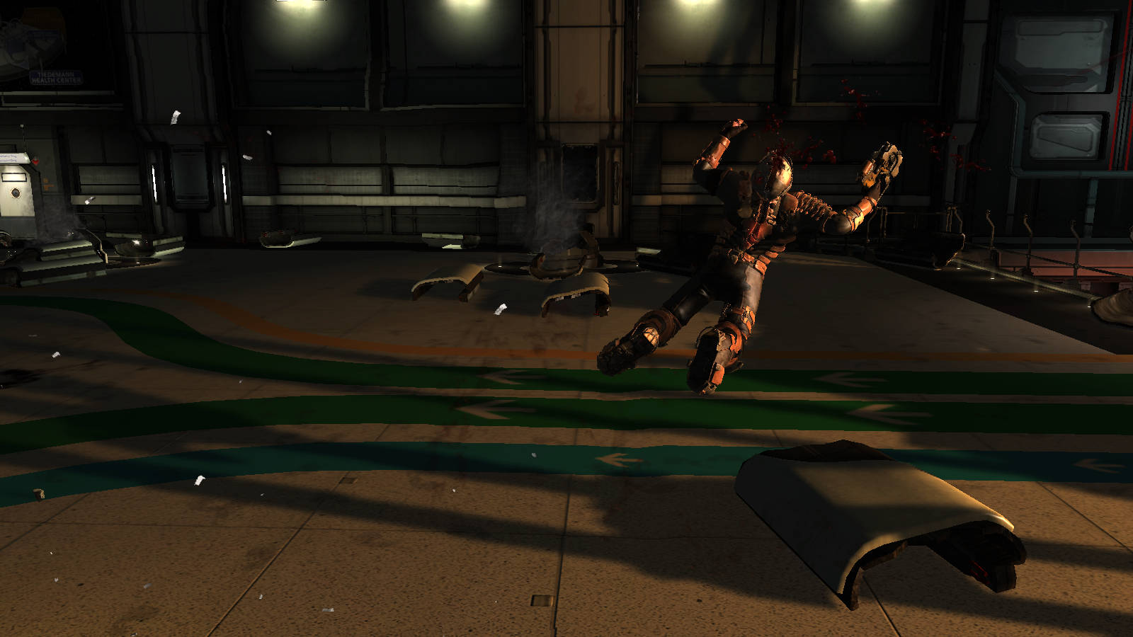 Cool Space Man, warehouse, dimly lit industrial corridor, HD Desktop Wallpaper