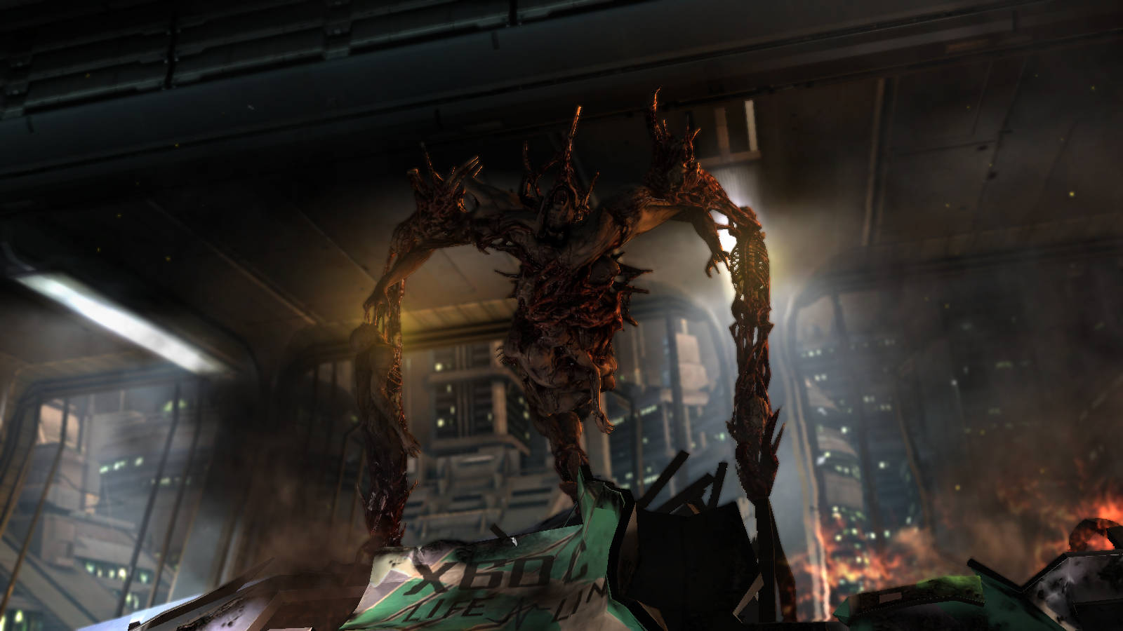 Cool Space, biomechanical horror creature, spiky limbs, HD Desktop Wallpaper