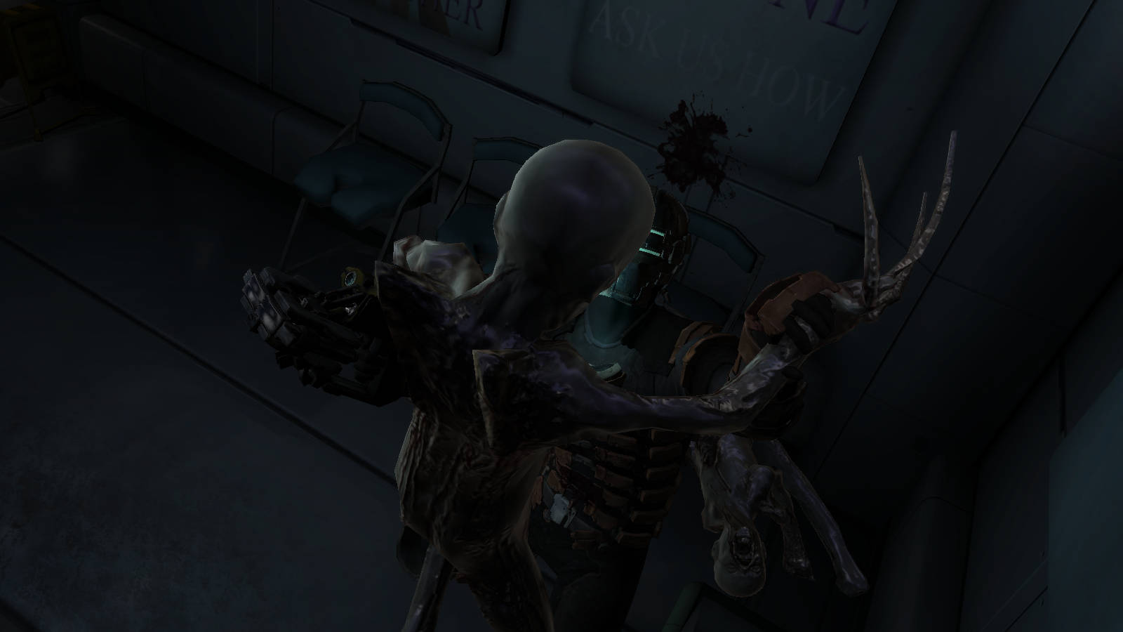 Cool Space, alien fight, grotesque humanoid creature, HD Desktop Wallpaper