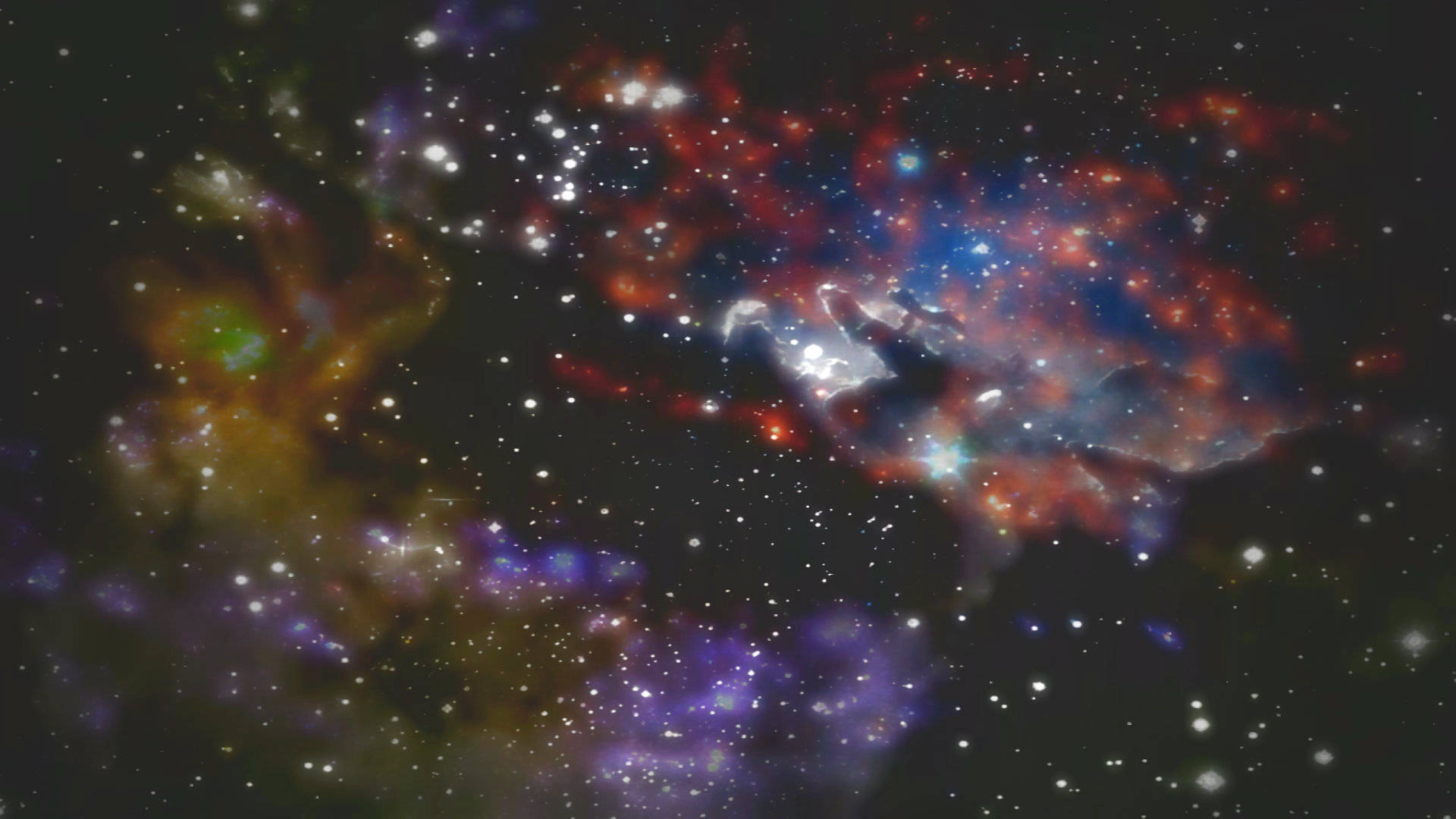 vibrant galaxy, cosmic nebula, reds, Full HD Desktop Wallpaper