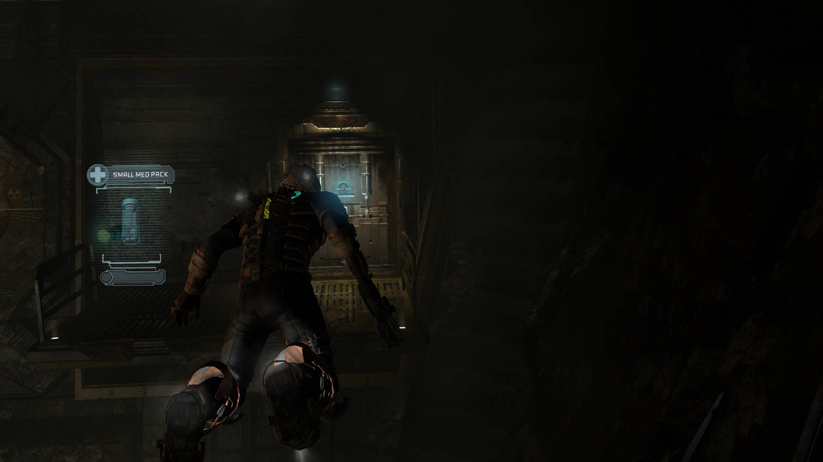 Cool Space, armored soldier, dimly lit industrial corridor, HD Desktop Wallpaper