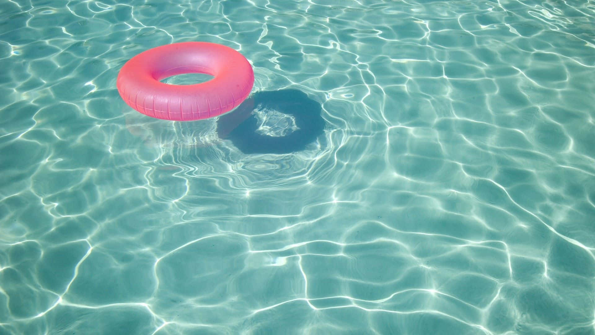 Cool Summer, pink floatie, turquoise pool water, Full HD Desktop Wallpaper