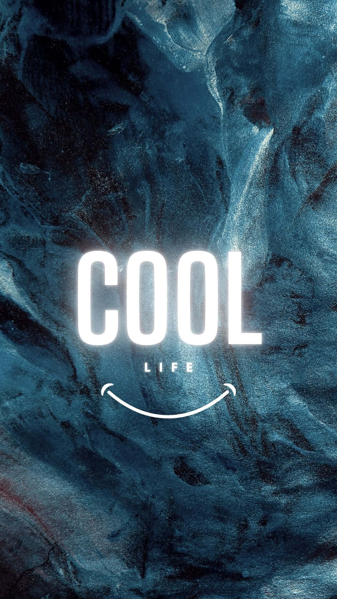 COOL LIFE, smiley, dark blue marbled background, Full HD Phone Wallpaper