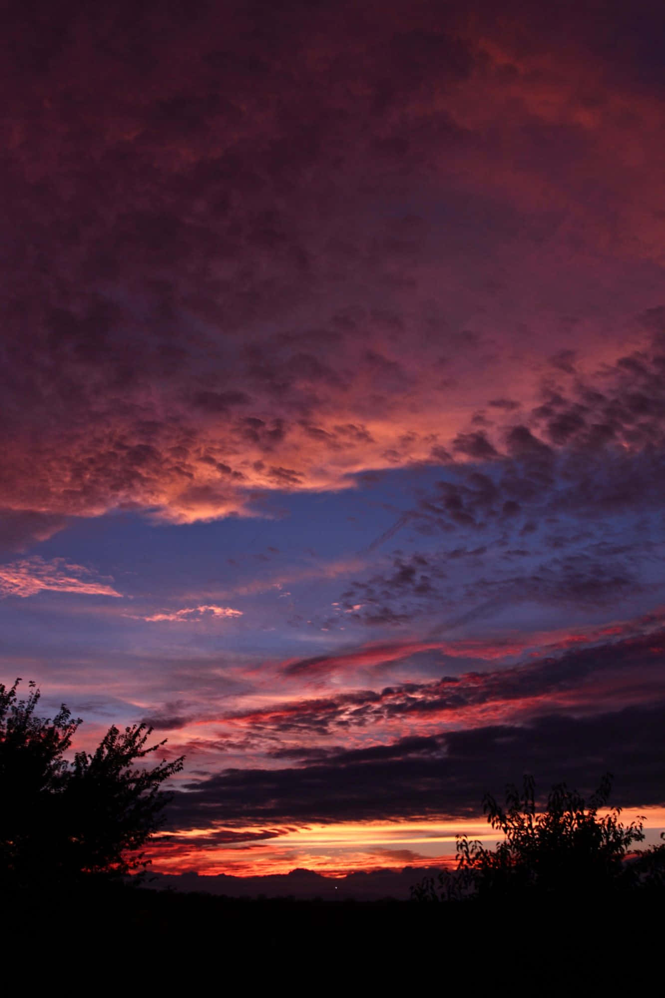 cool sunset, fiery reds, purples, Full HD Phone Wallpaper