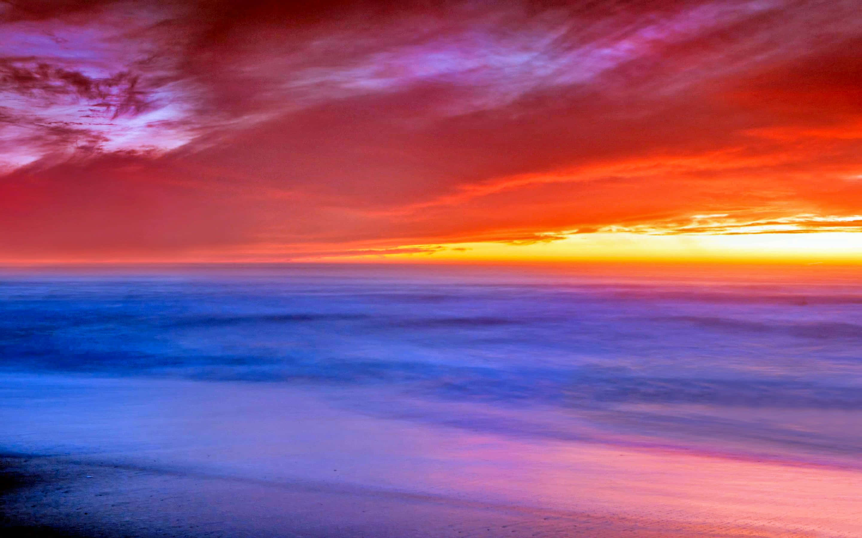 Cool Sunset, sunset, fiery orange, 2K Desktop Wallpaper
