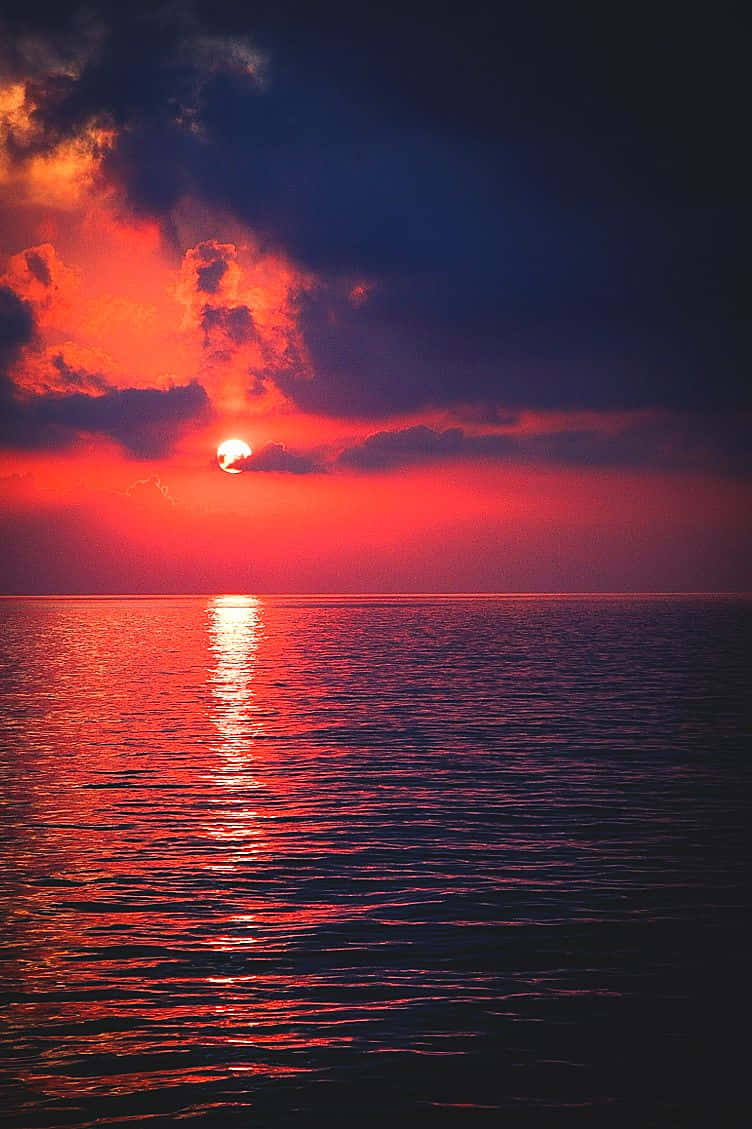 Sunset, Sky, Ocean, SD Phone Wallpaper