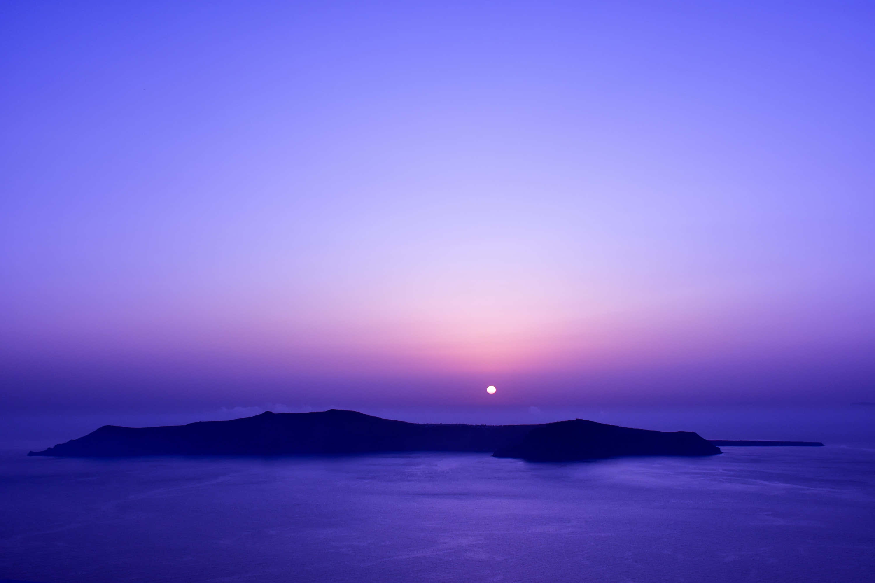 sunset, small island, water, 2K Desktop Wallpaper