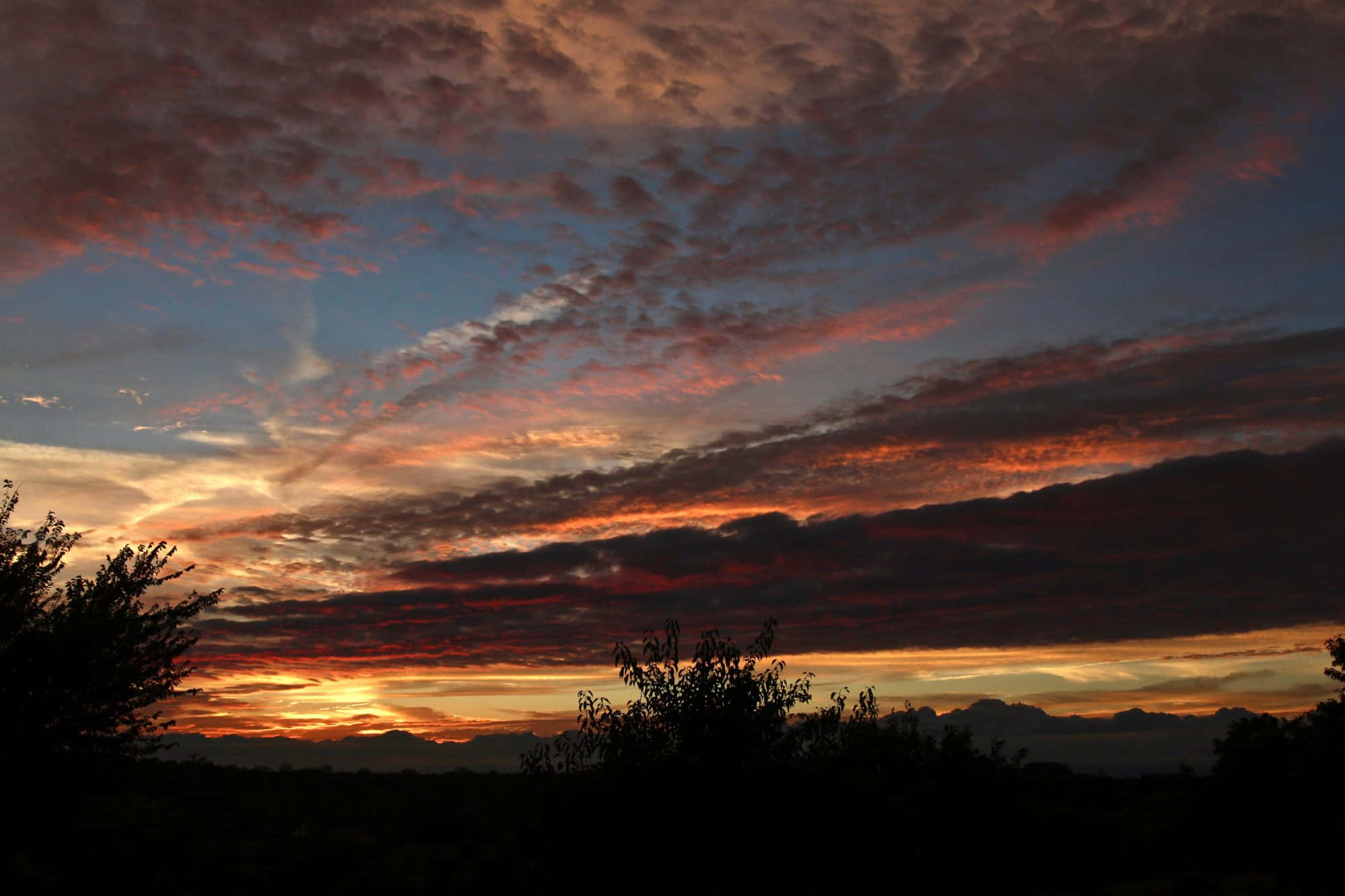 Cool Sunset, fiery orange, deep red, Full HD Desktop Wallpaper