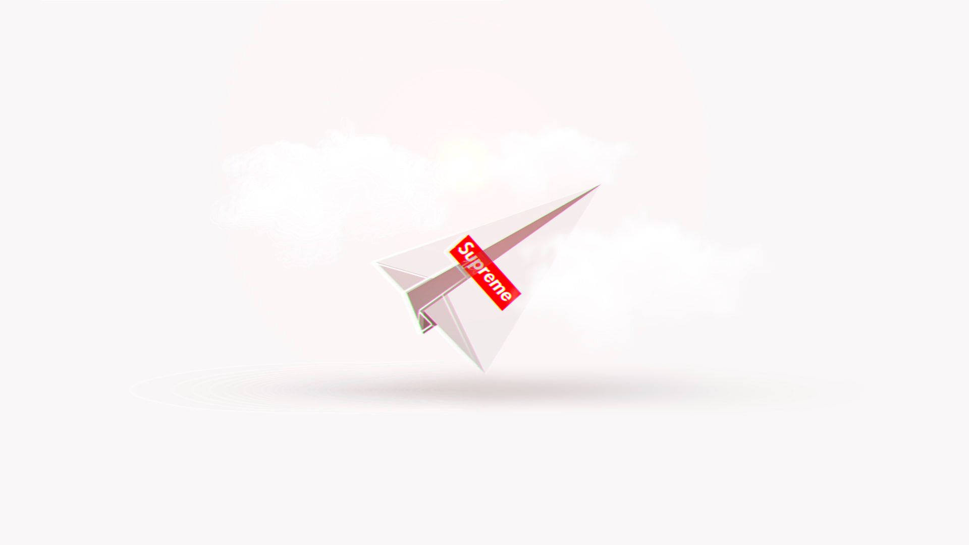 Cool Supreme, paper airplane, red Supreme logo, Full HD Desktop Wallpaper