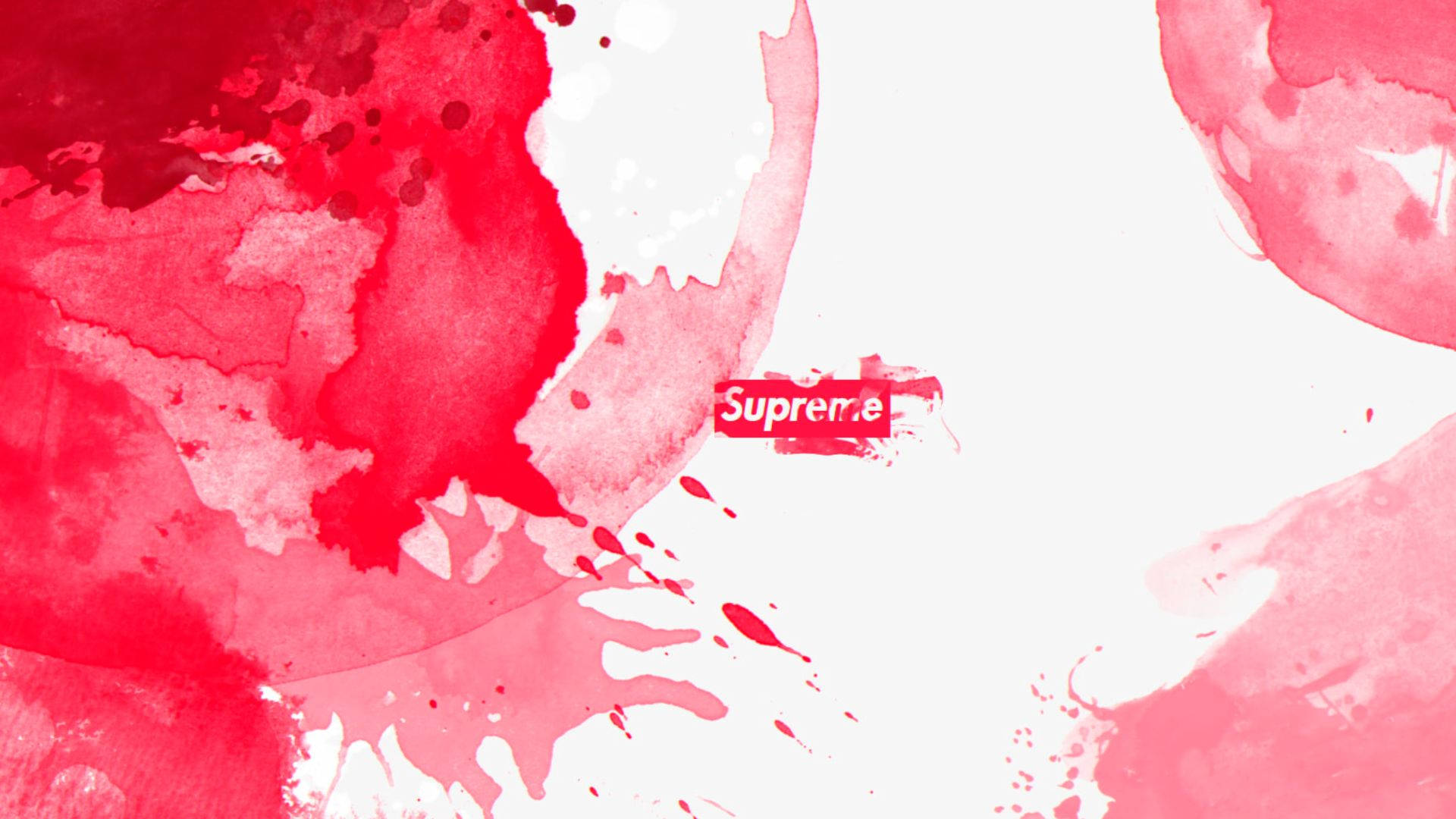 Cool Supreme, red splatter, white canvas, Full HD Desktop Wallpaper