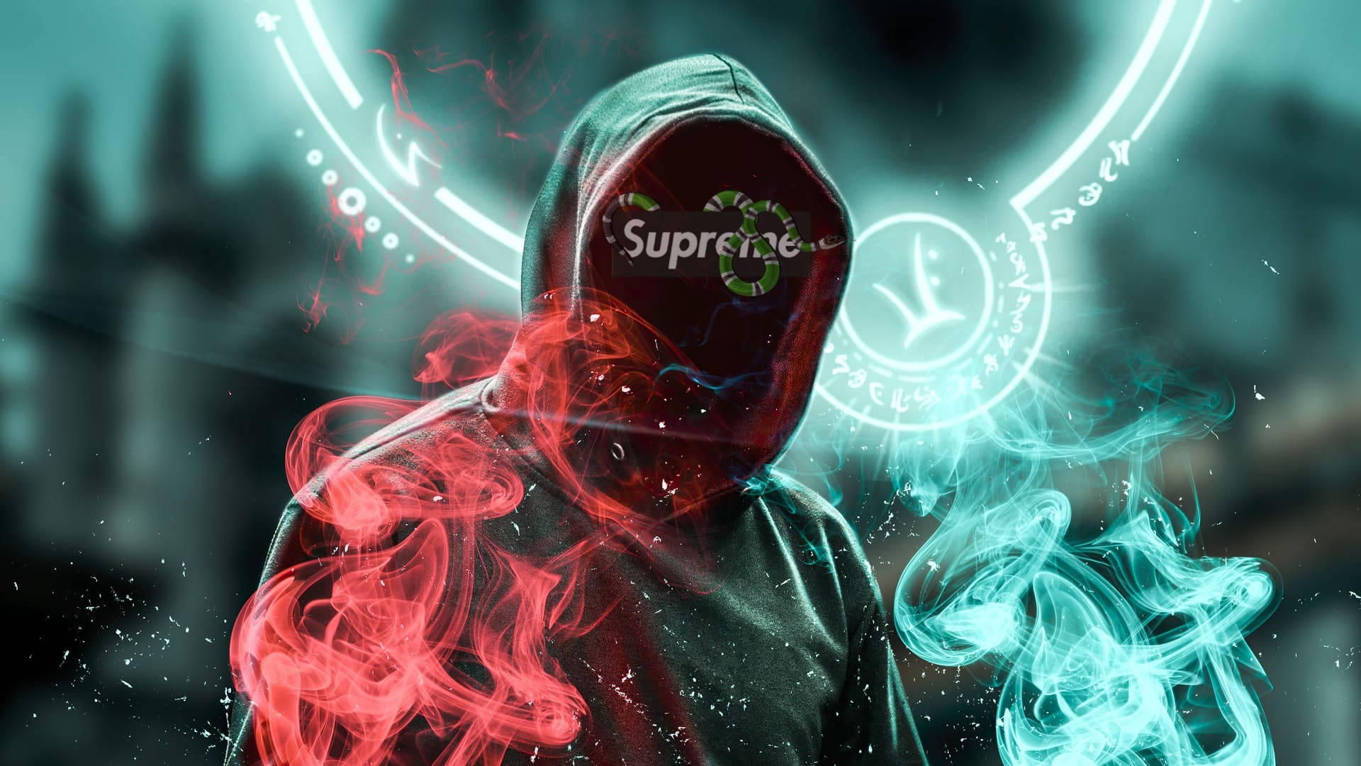 Cool Supreme, Supreme mask, red, Full HD Desktop Wallpaper