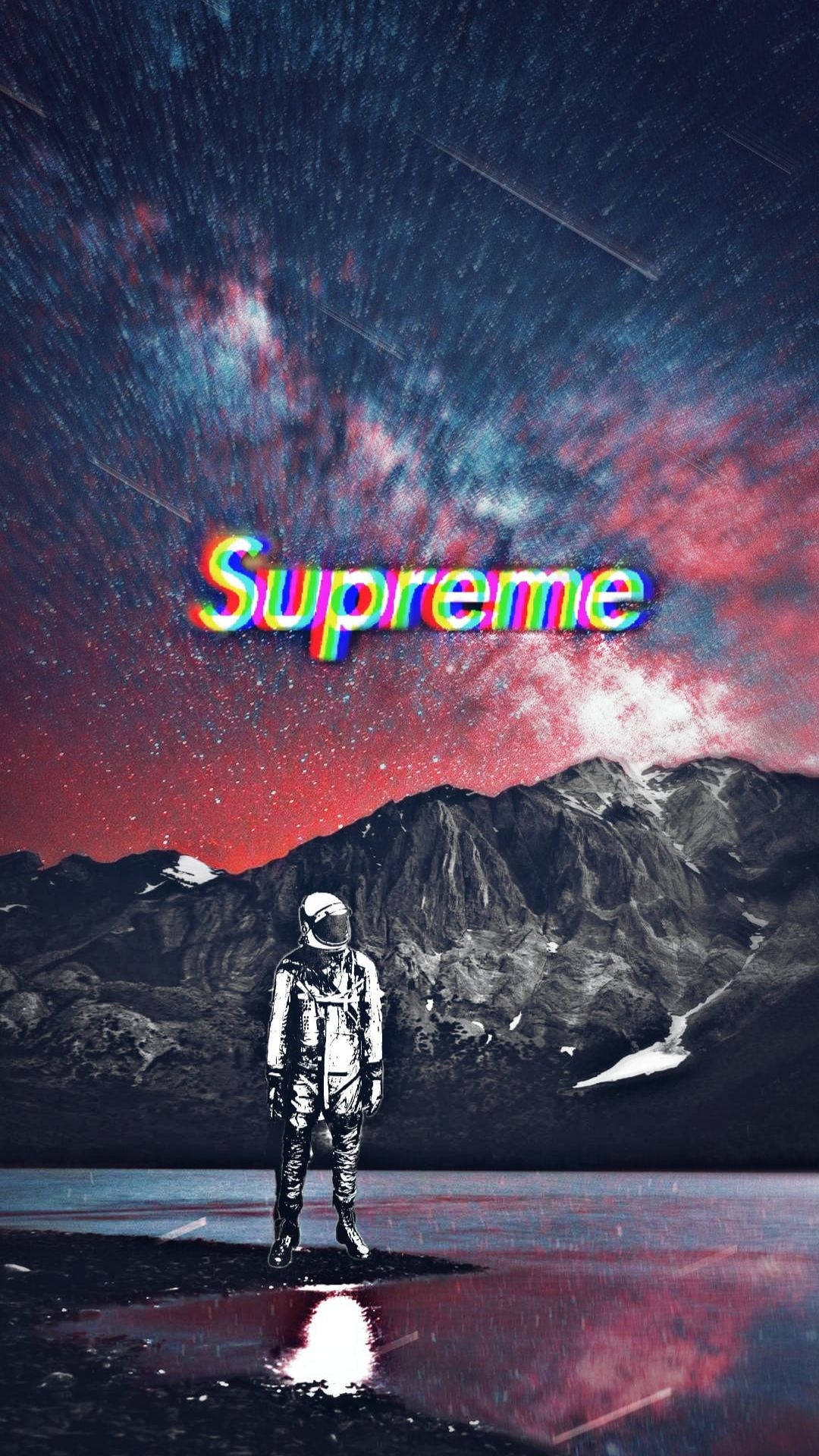 Cool Supreme, astronaut, mountain, Full HD Phone Wallpaper