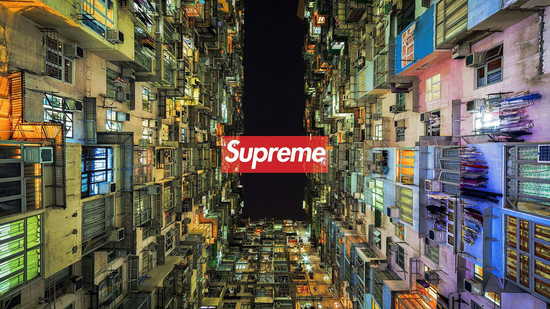 Cool Supreme, Supreme logo, night, Full HD Desktop Wallpaper