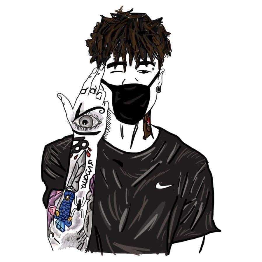 Cool Swag, black mask, tattooed arm, SD Desktop Wallpaper