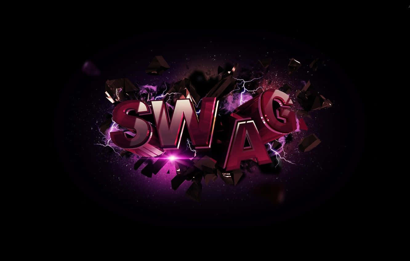 SWAG, electric purple lightning, shattered fragments, HD Desktop Wallpaper