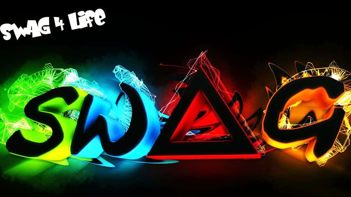 SWAG, neon letters, electric colors, SD Desktop Wallpaper