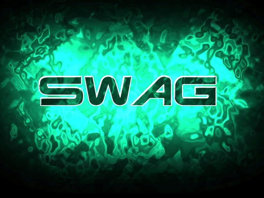 SWAG, glowing green, dark abstract background, SD Desktop Wallpaper