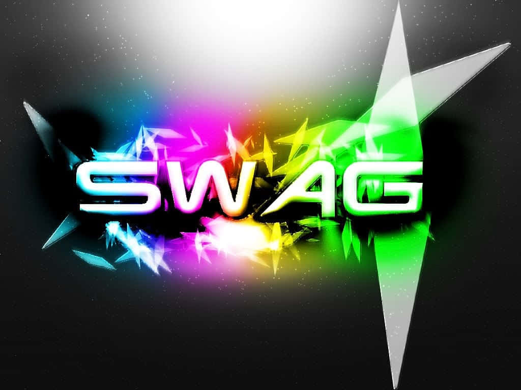 SWAG, neon colors, geometric shards, SD Desktop Wallpaper