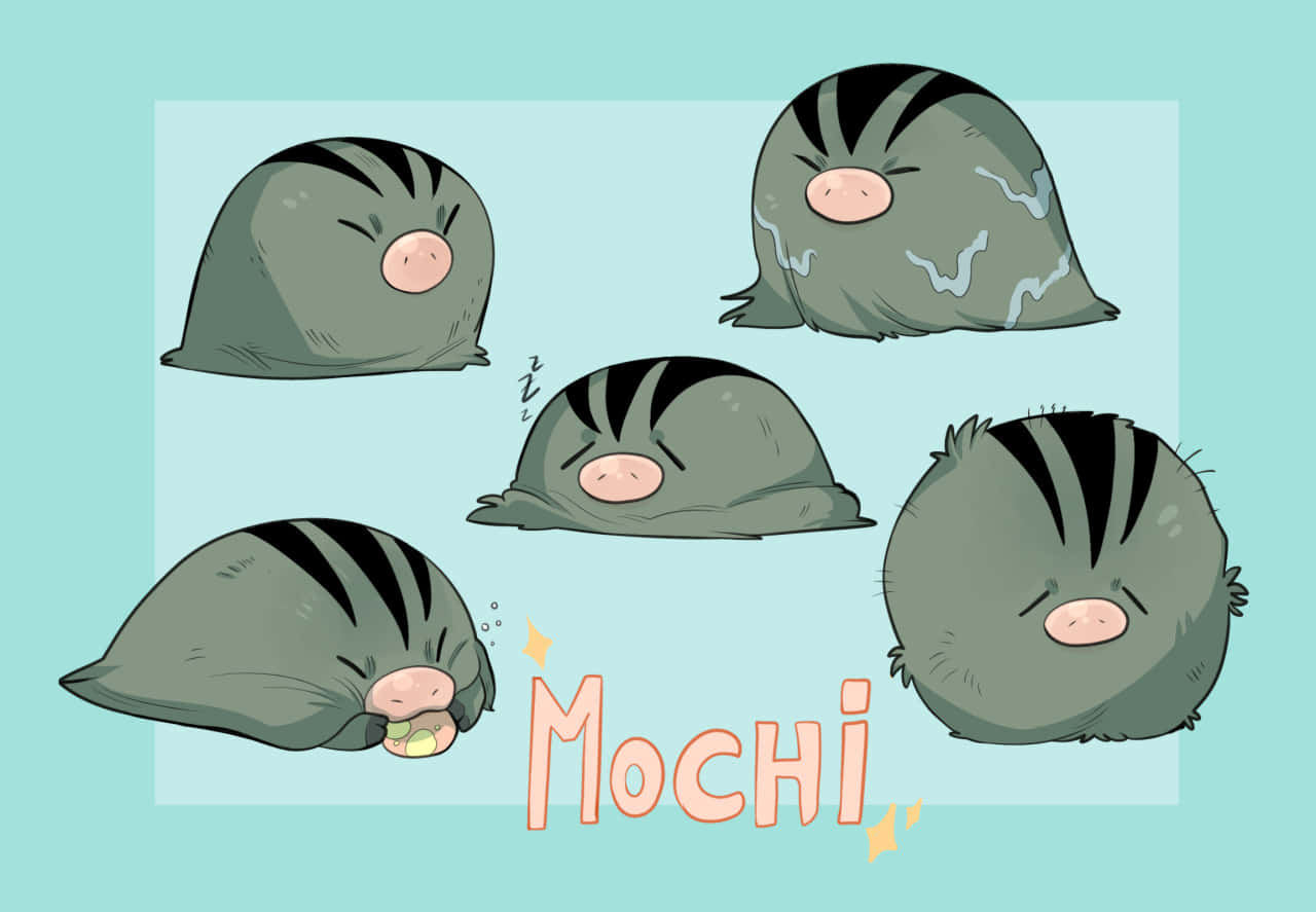 mochi swinub, gray, black stripes, HD Desktop Wallpaper