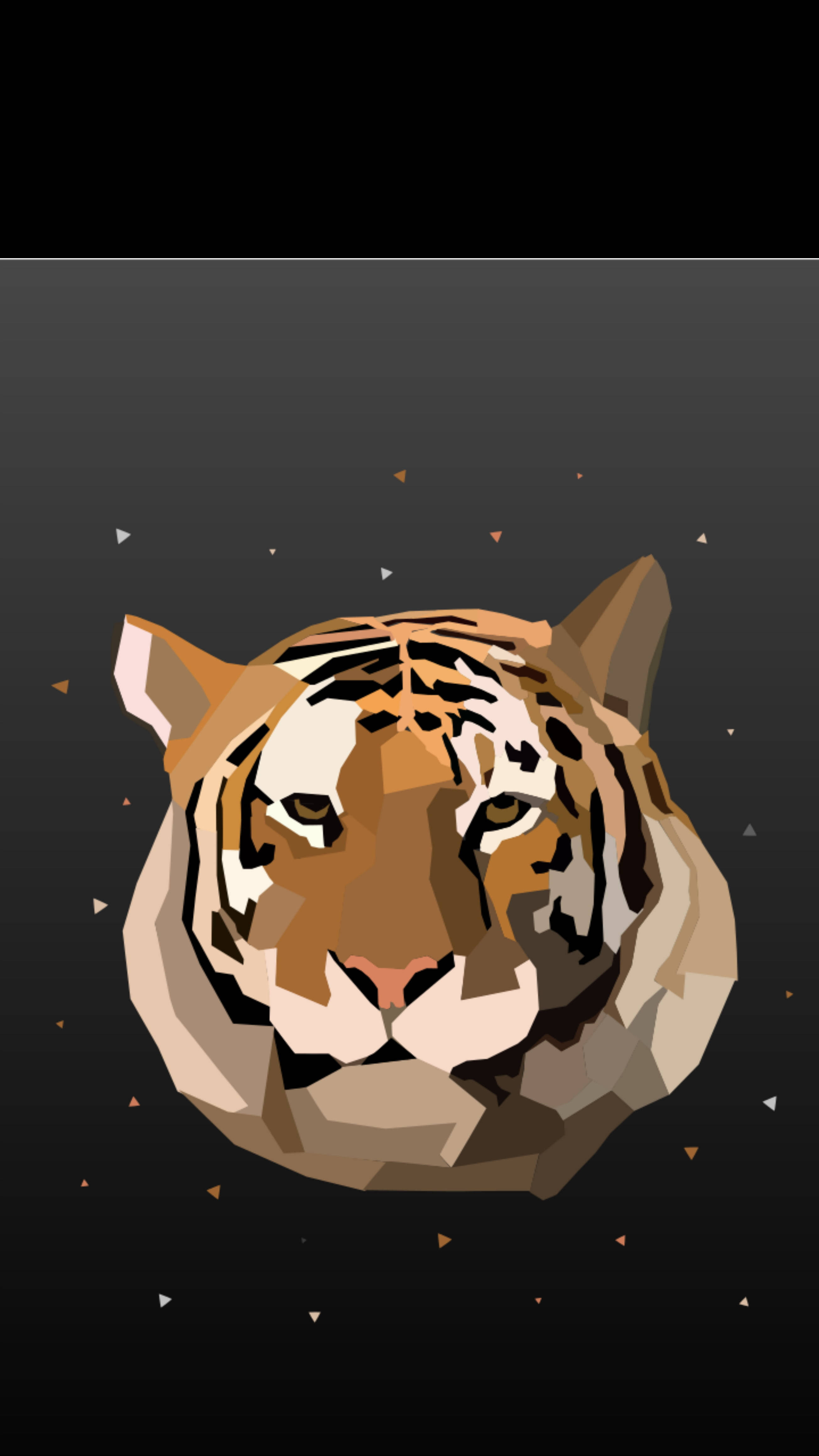 Cool Tiger, low-poly tiger head, orange and brown tones, 4K Phone Wallpaper