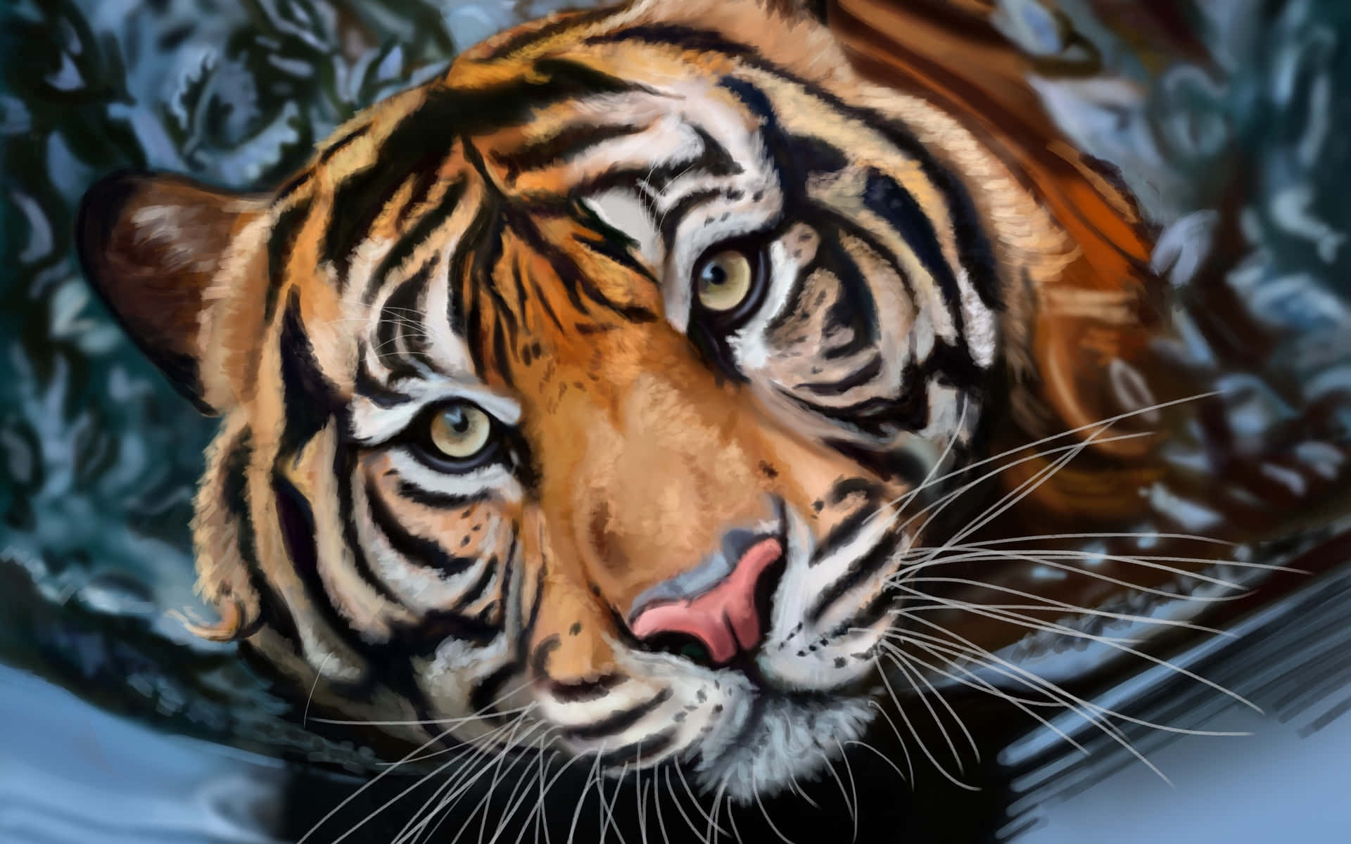 tiger, golden eyes, orange stripes, Full HD Desktop Wallpaper