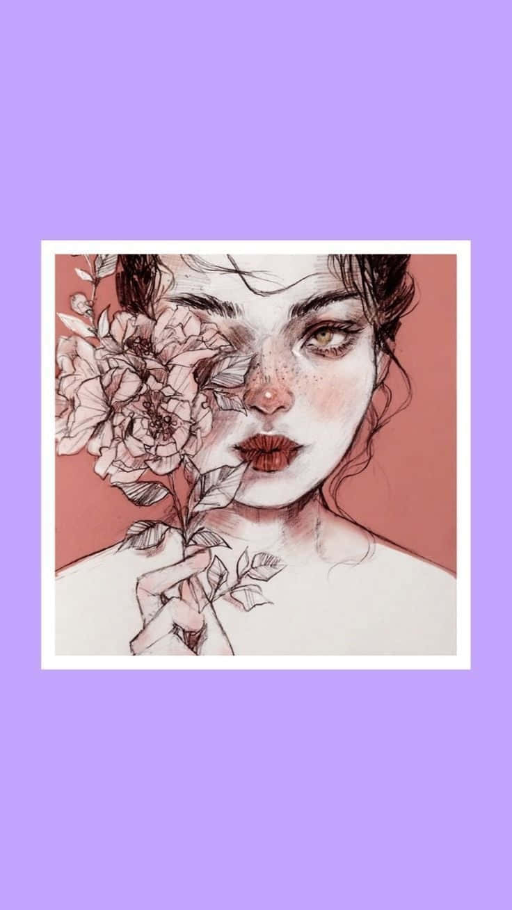 cool tumblr aesthetic, freckles, large flower, HD Phone Wallpaper