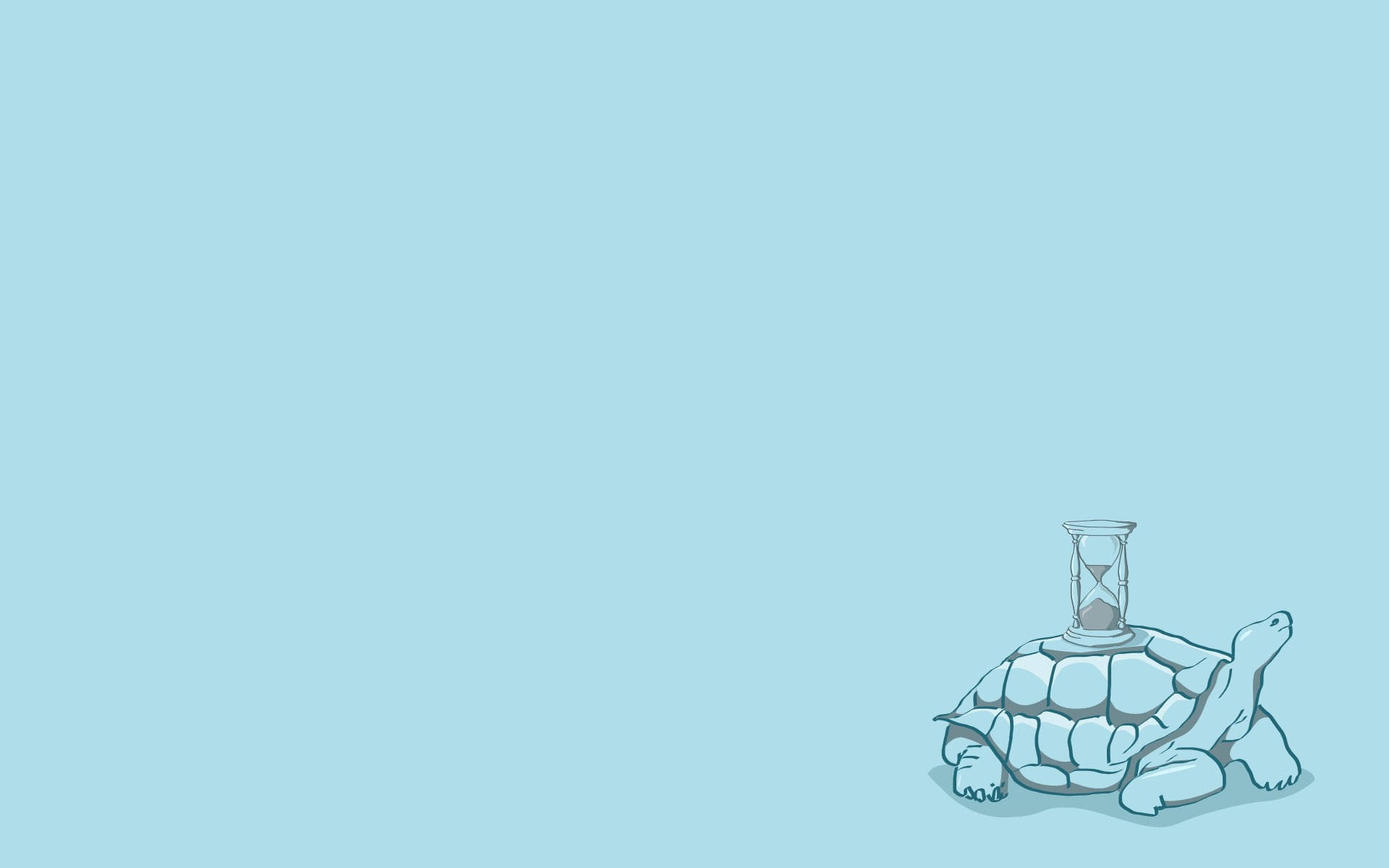 Cool Turtle, hourglass, minimalist line-art, Full HD Desktop Wallpaper