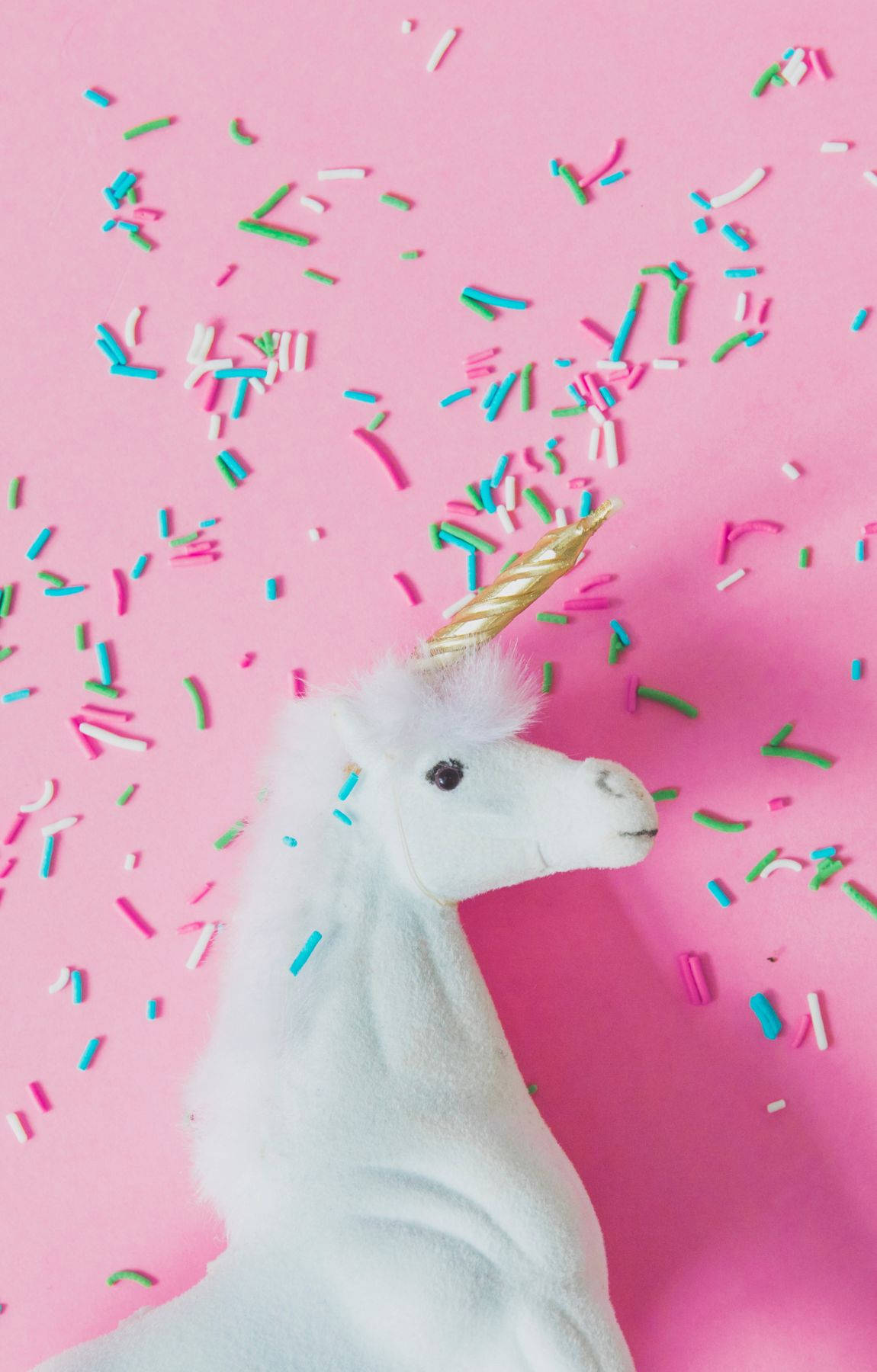 Cool Unicorn, plush white unicorn, golden horn, HD Phone Wallpaper