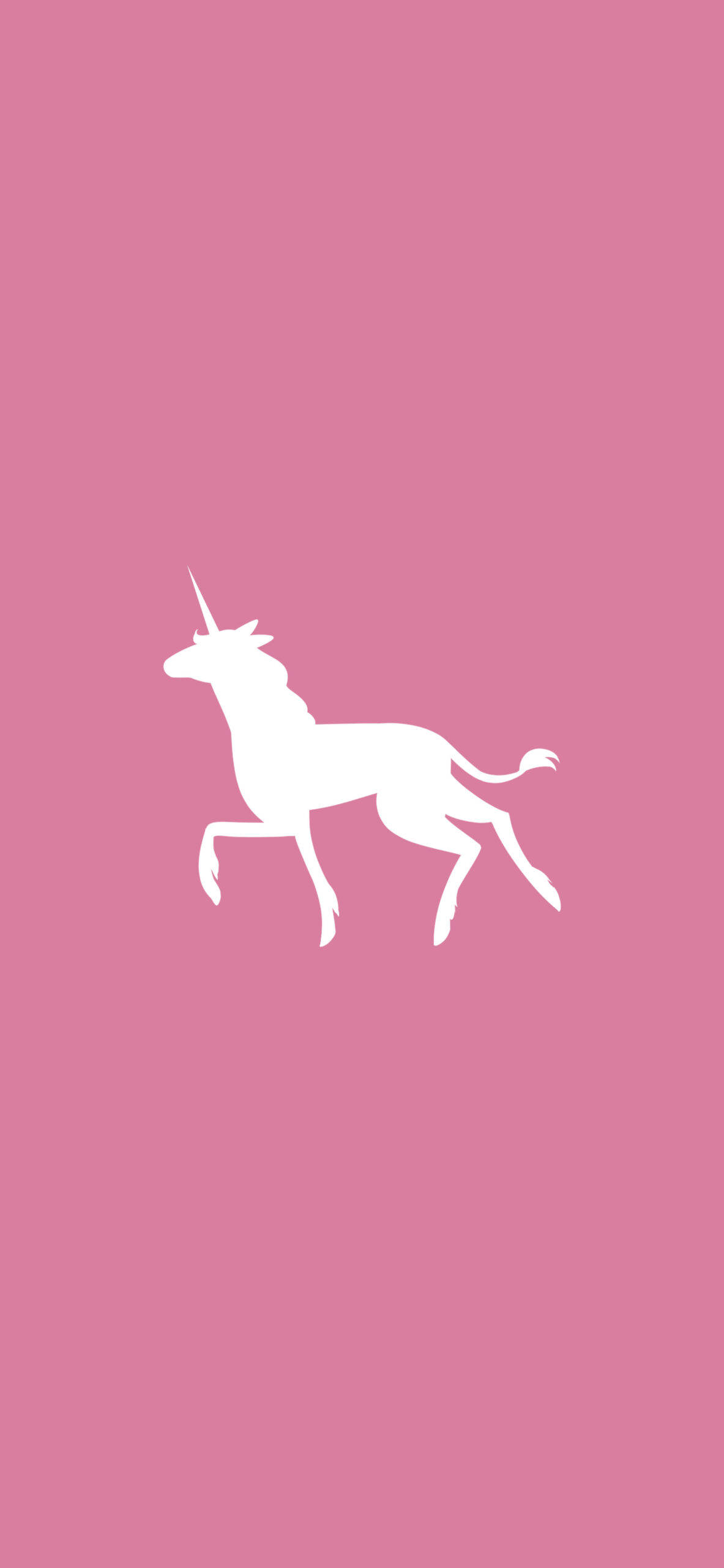 Cool Unicorn, white unicorn silhouette, pink background, 2K Phone Wallpaper