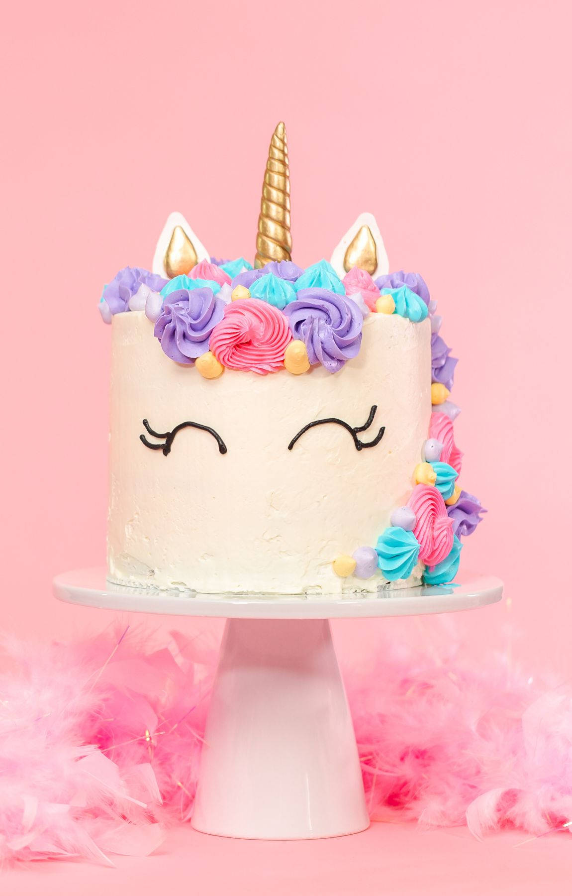 Cool Unicorn, pink stand, pastel frosting, HD Phone Wallpaper