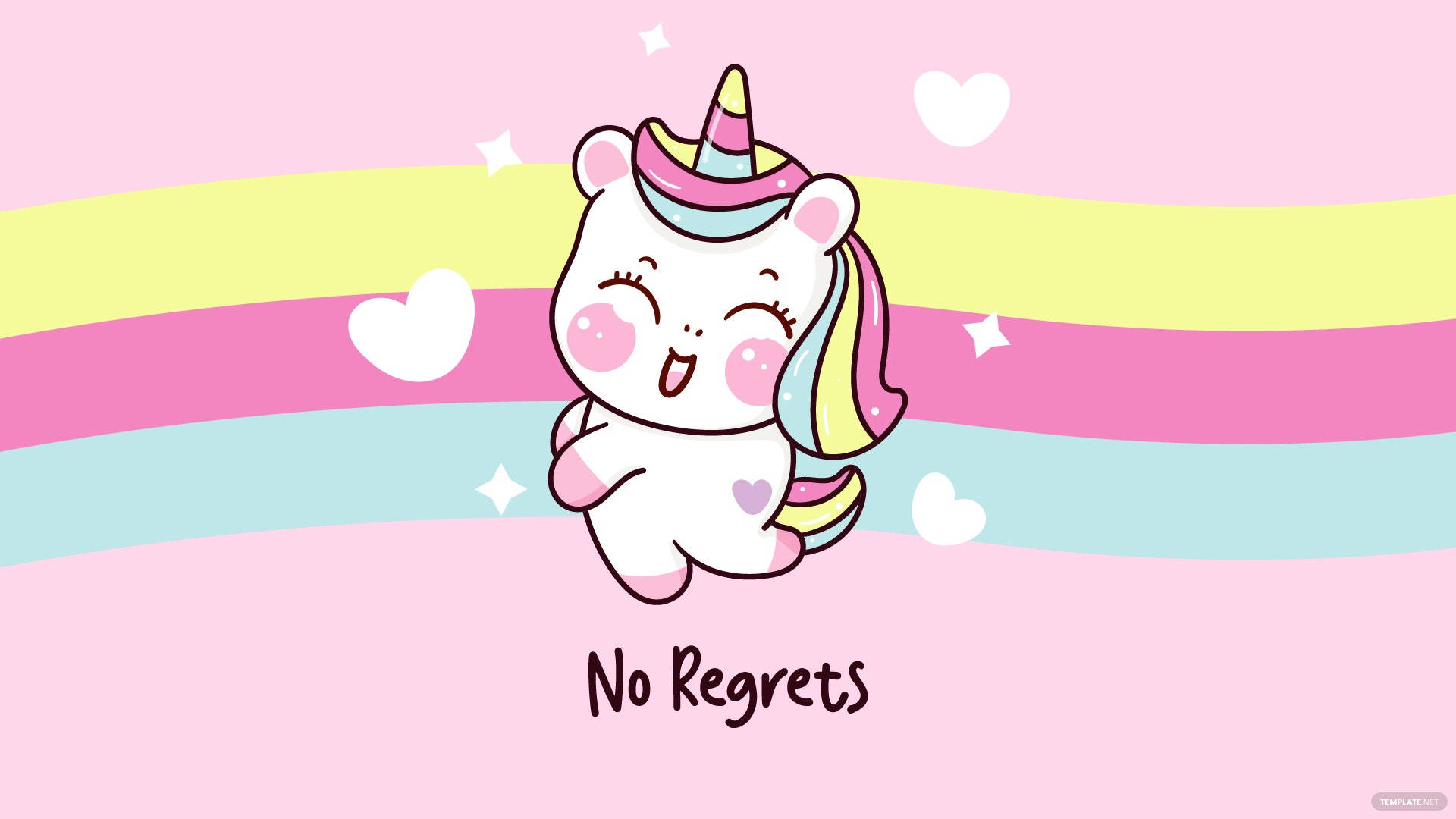 Cool Unicorn, white cartoon unicorn, rainbow mane, Full HD Desktop Wallpaper
