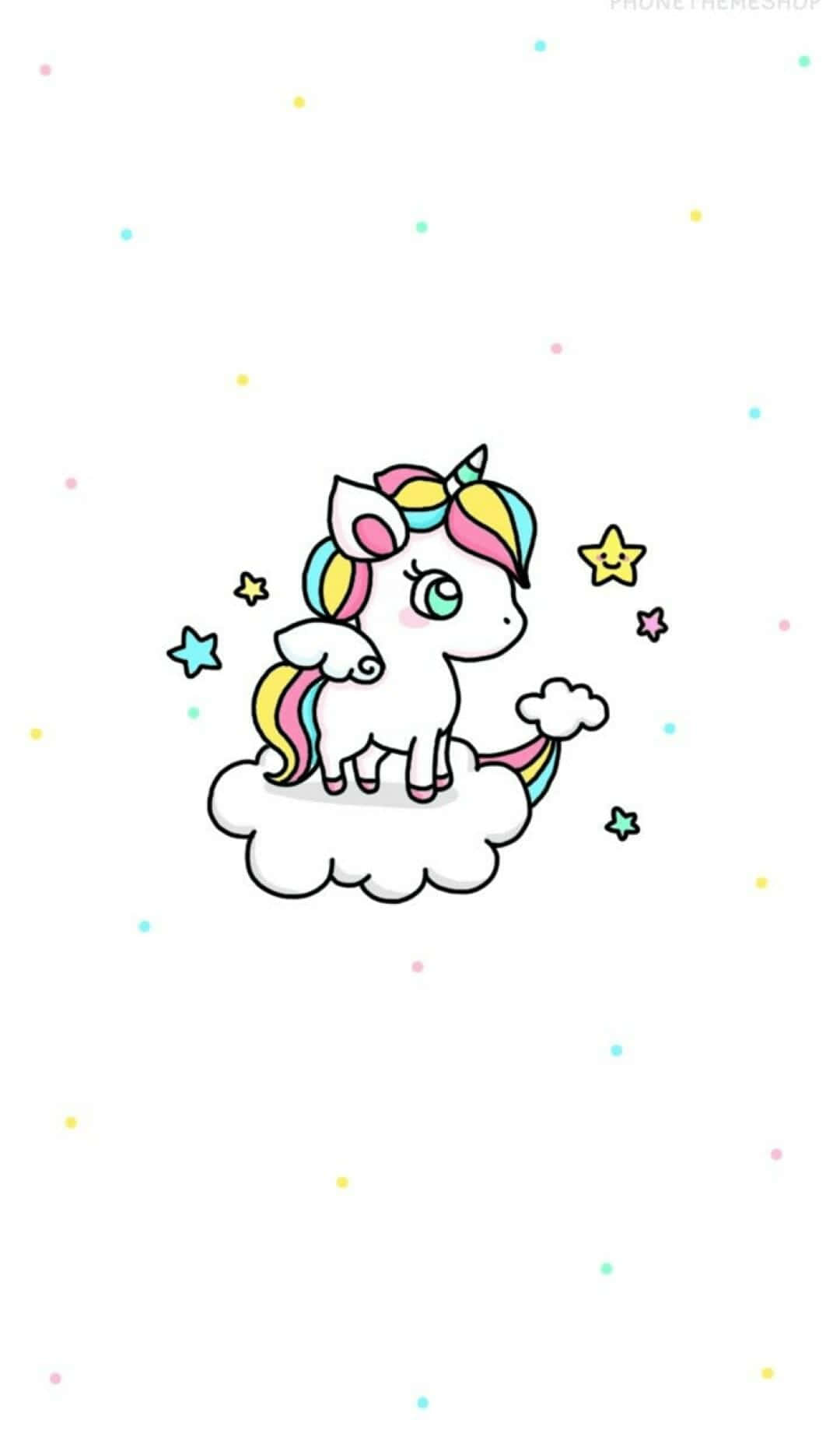 kawaii aesthetic, rainbow unicorn, rainbow mane, HD Phone Wallpaper