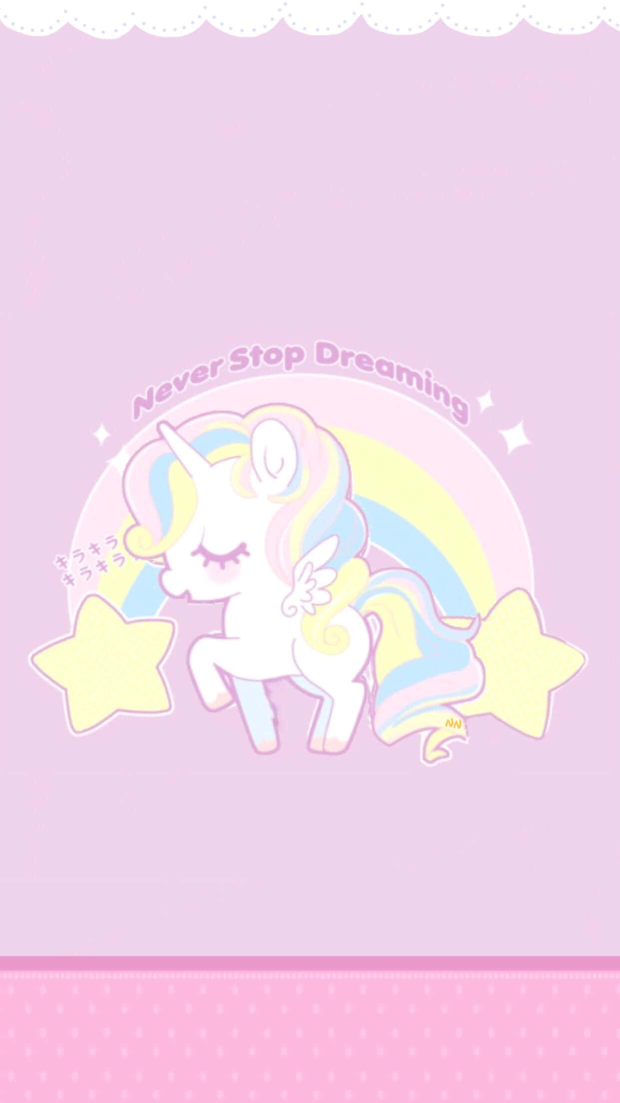 kawaii unicorn, rainbow mane, rainbow, Full HD Phone Wallpaper