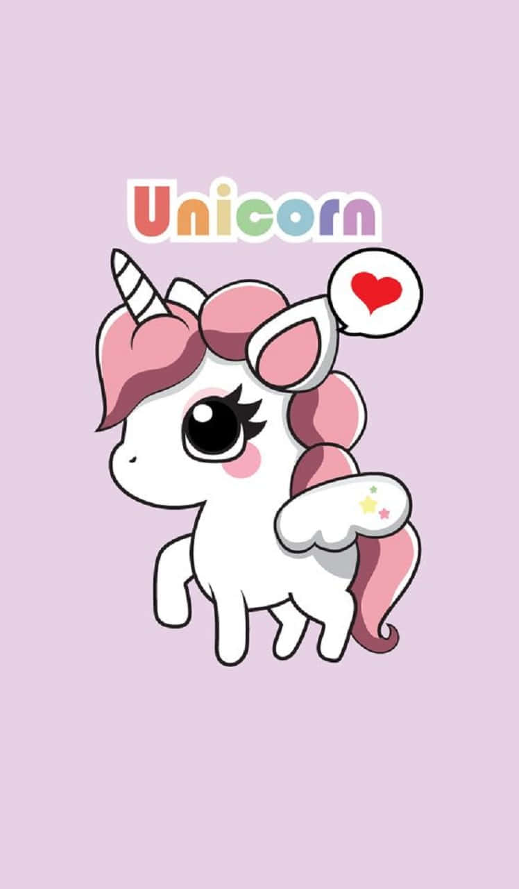 cute cartoon unicorn, pink mane, pink horn, HD Phone Wallpaper