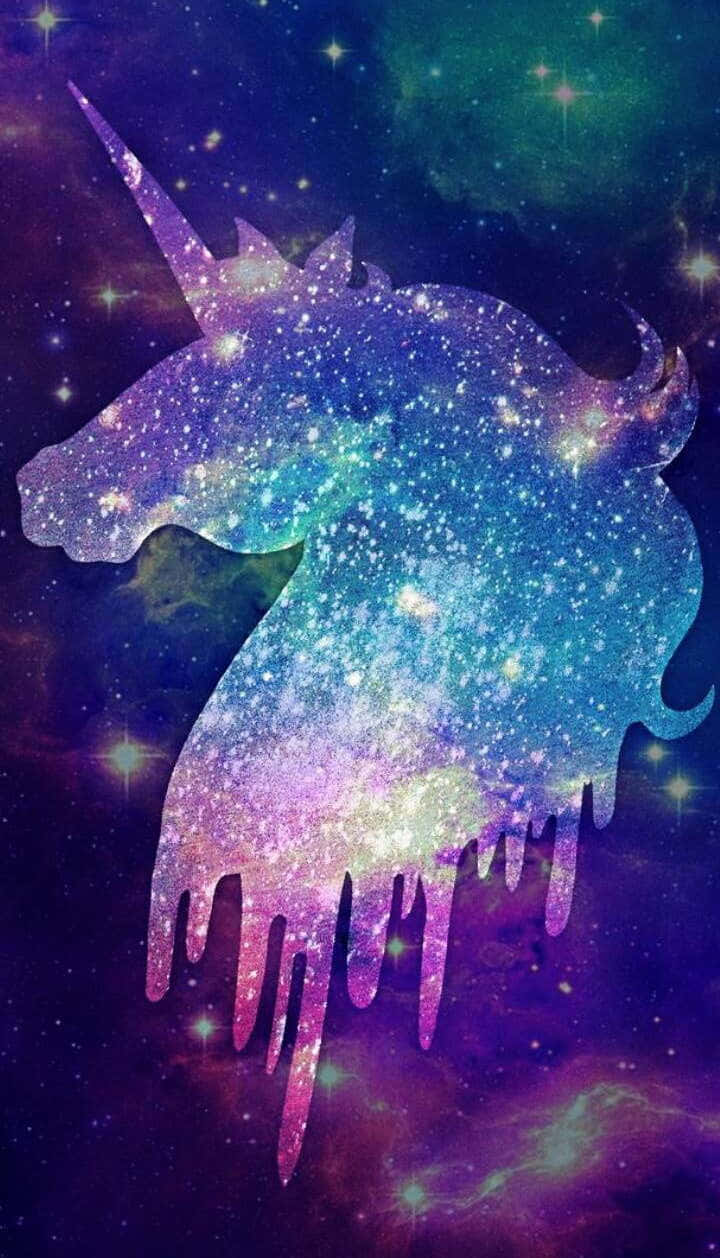 cute unicorn, rainbow mane, starry background, SD Phone Wallpaper