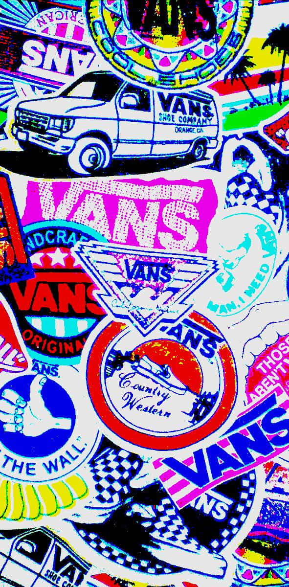 Vans, neon colors, stickers, SD Phone Wallpaper