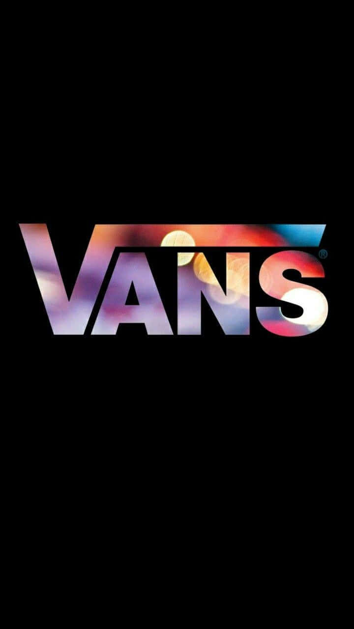 Vans logo, vibrant gradient colors, stark black background, HD Phone Wallpaper