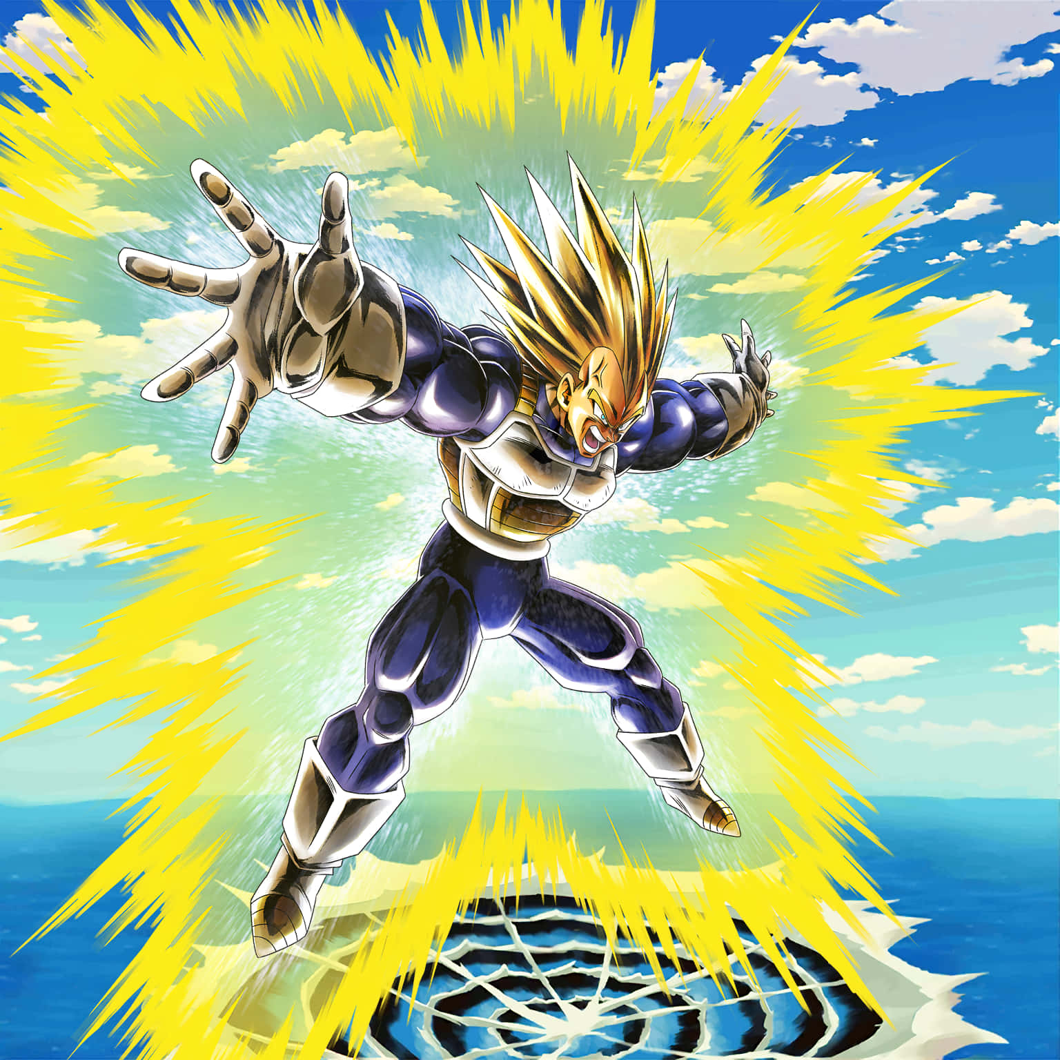Cool Vegeta, golden hair, blue armor, HD Desktop Wallpaper