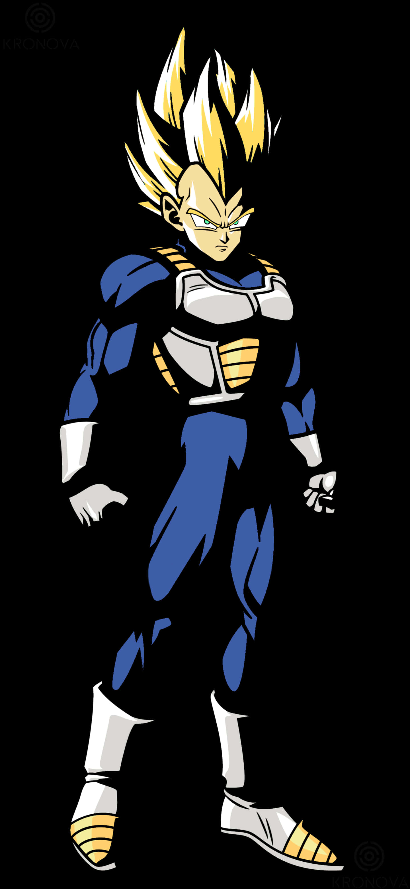 Vegeta, spiky golden hair, blue armor, 2K Phone Wallpaper